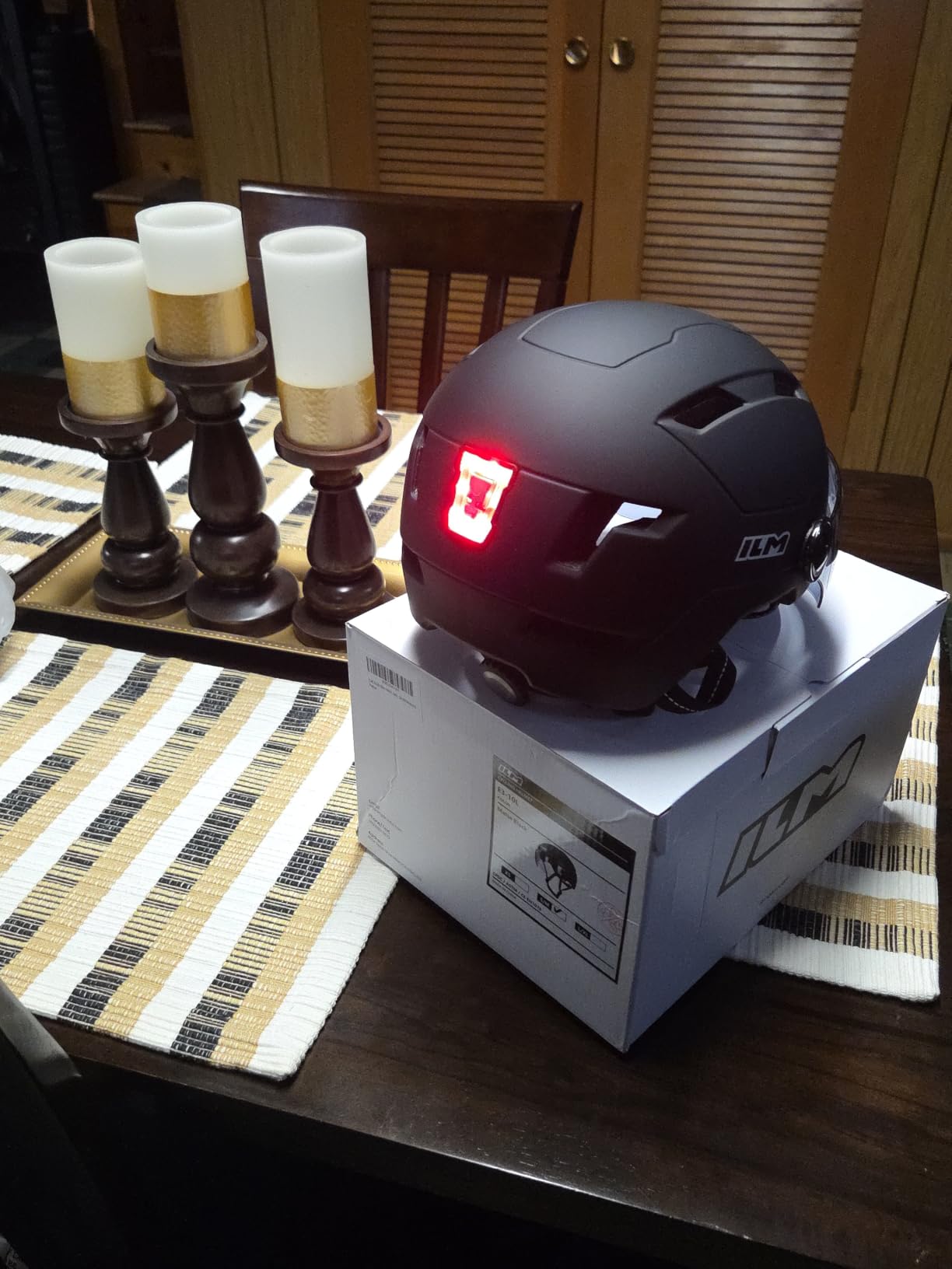 ILM Adult Bike Helmet with LED Front Back Light Bicycle Helmets E3-10L customer photo 1