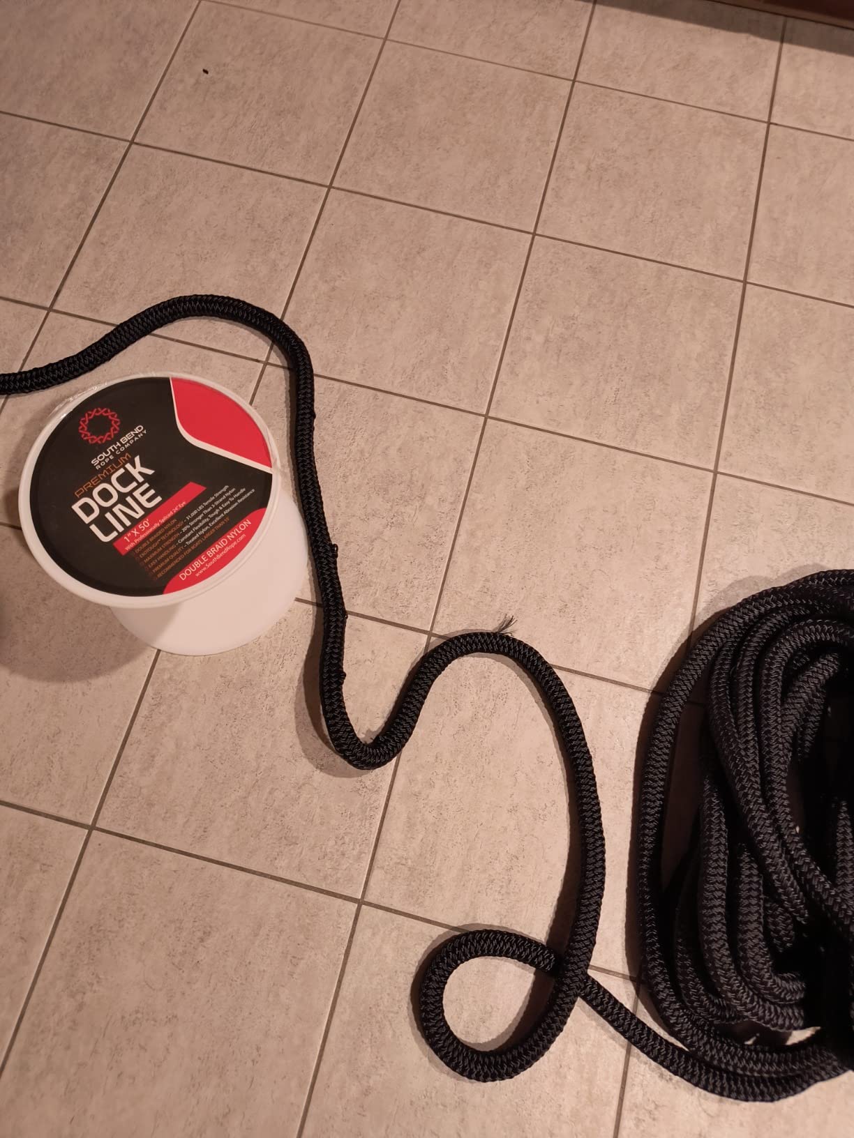 South Bend Rope Marine Grade Double Braided Nylon Dock Line w/Eye Splice (Red/White/Blue, 5/8-inch x 25 feet) customer photo 1