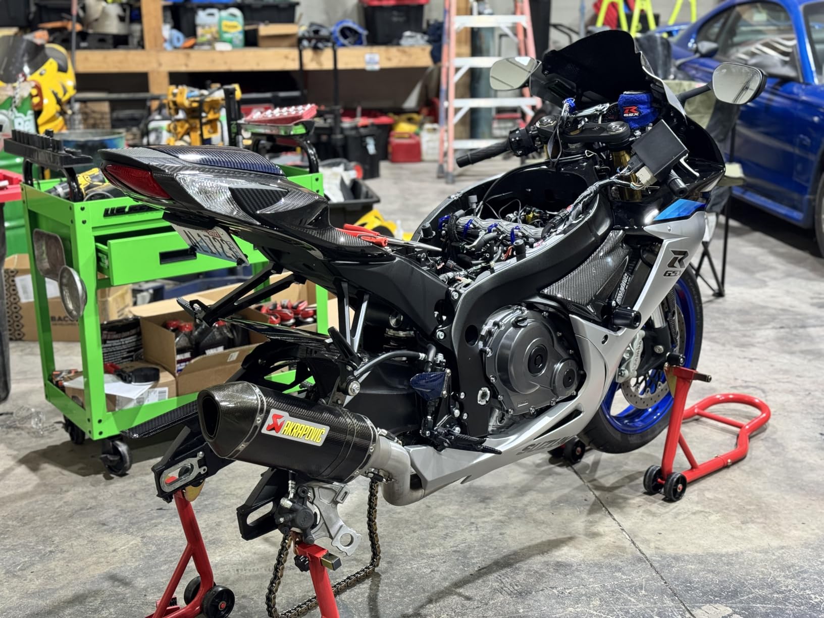 Jack Boss Motorcycle Stand Rear Combo Wheel Lift Stands, 500Lbs Capacity, Swingarm Spool Paddock Stands for Sport Bike, Fit for Yamaha, for Honda, Suitable for Kawasaki customer photo 2