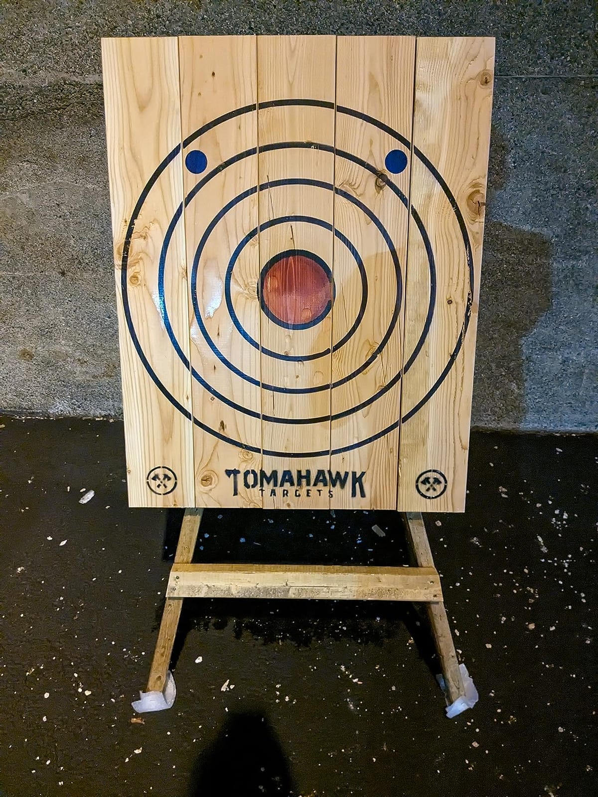 Tomahawk Targets - Large 4 Ring Wooden Axe and Knife Throwing Tripod Target Board and Stand, 4ft Tall (Axes not Included) customer photo 2