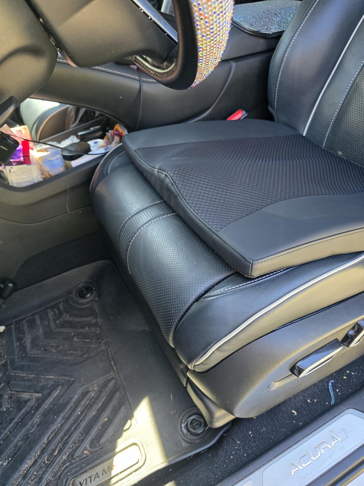 Lofty Aim Car Seat Cushion, Memory Foam Car Seat Cushions for Long Driving | Comfy Car Seat Pillow for Pain Relief, Driver Seat Cushion Adds Height, Butt Cushion for Car, Truck, Office Chair, Black customer photo 2