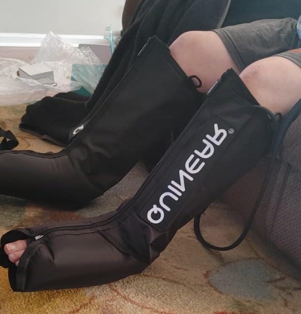 QUINEAR Leg Recovery System for Athletes, Air Compression Recovery Boots Massager for Circulation and Pain Relief - 9 Intensities 60-140 mmHg - FSA-HSA Eligible customer photo 1
