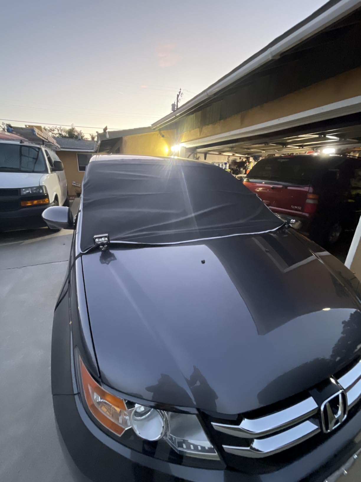 Windshield Snow Cover for Cars, Trucks, Vans - Waterproof, Windproof Winter Frost and Ice Removal Sunshade With Side Mirror Covers customer photo 2
