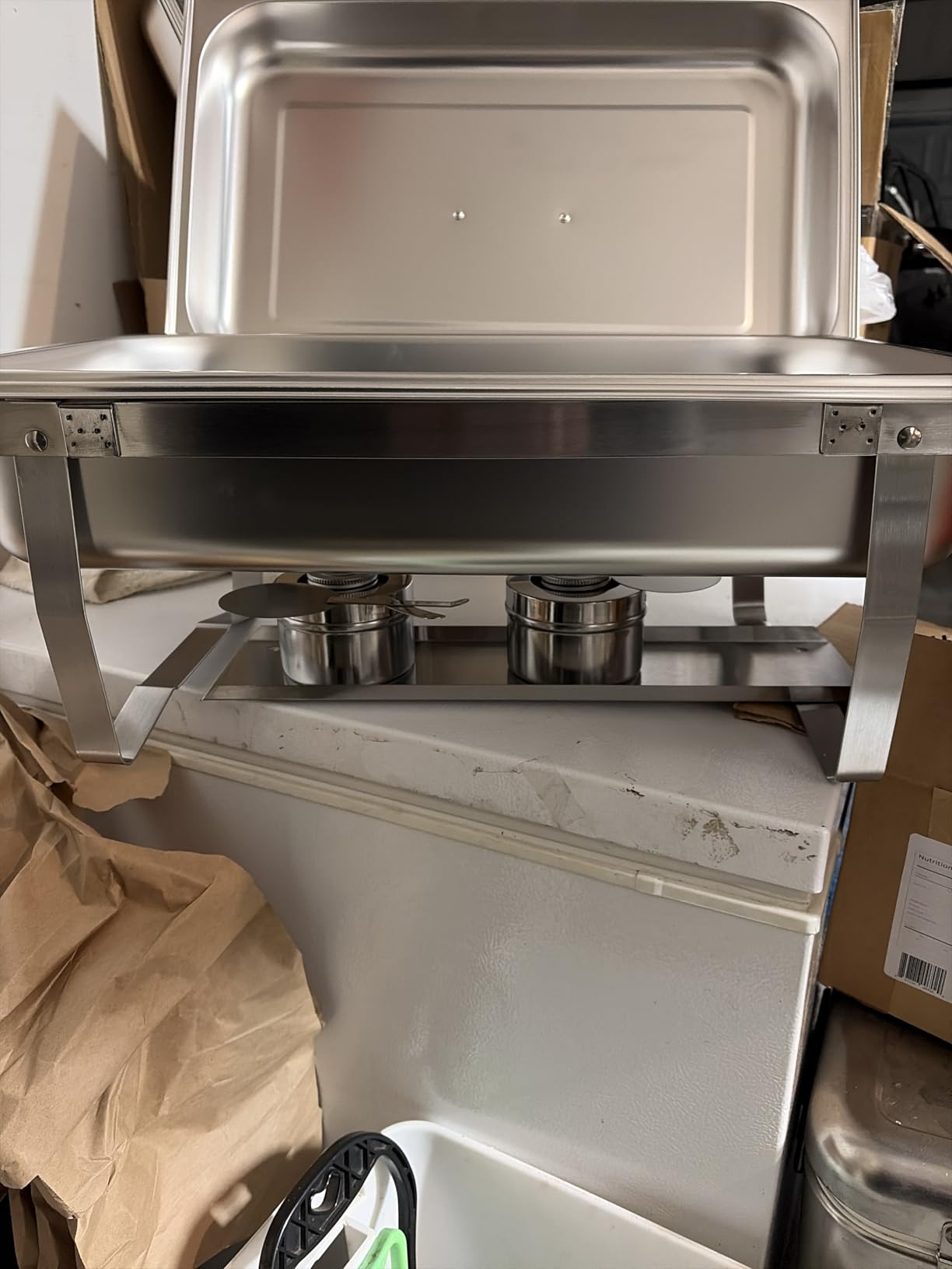 Alpha Living 4 Pack Chafing Dish Full Set - Stainless Steel Catering Chafer with Lids, Pans & Fuel Holders - Buffet Food Warmers for Parties, Events & Weddings customer photo 1