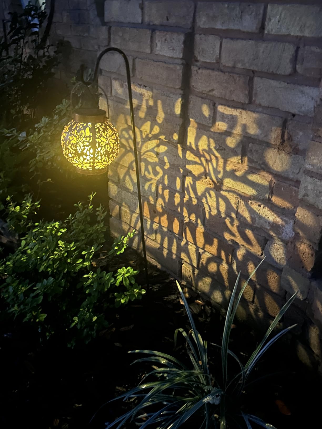 JOIEDOMI 2 Pack Outdoor Solar Hanging Lantern Lights, Waterproof Tabletop with Handle, LED Moroccan Lanterns, Metal Decorative Garden Solar Lights Spring for Patio, Lawn, Porch, Backyard customer photo 2