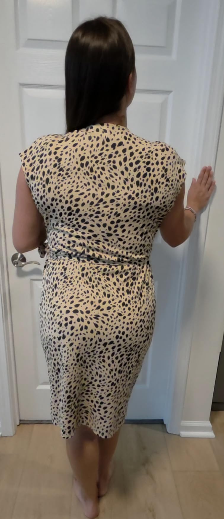 Amazon Essentials Women's Classic Cap Sleeve Wrap Dress with V Neck (Available in Plus Size) customer photo 1