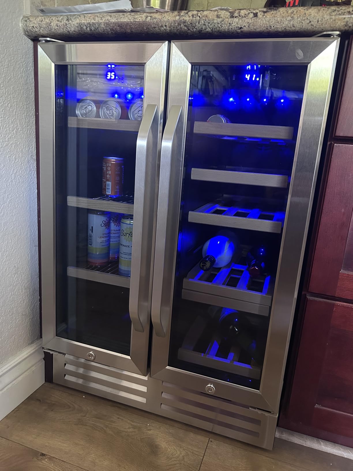 24 Inch Upgraded Dual Zone Wine and Beverage Refrigerator Cooler | Glass Door, Under Counter or Freestanding Beverage Fridge with Large Capacity, Advanced Cooling System customer photo 2
