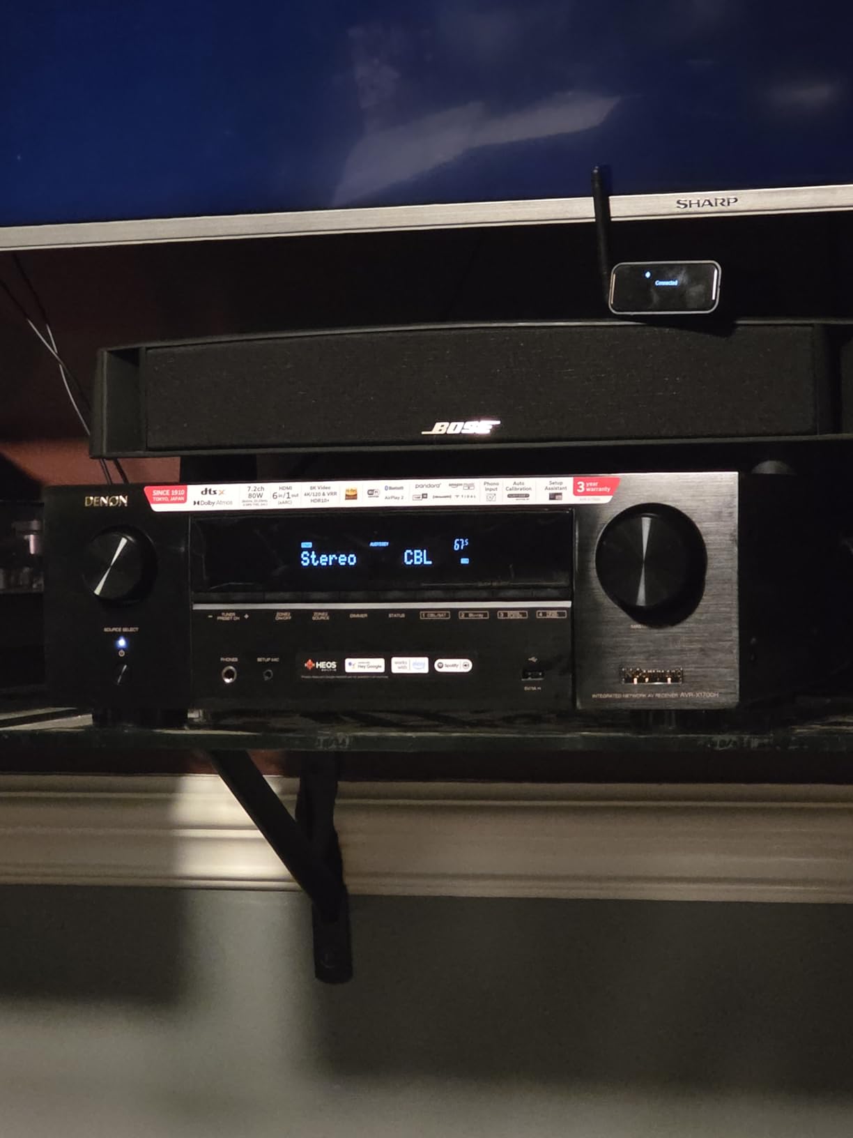 Denon AVR-X1700H 7.2 Channel AV Receiver - 80W/Channel, Built-in HEOS | Advanced 8K HDMI Video w/ eARC, Dolby Atmos, DTS:X, Amazon Alexa Voice Control customer photo 2