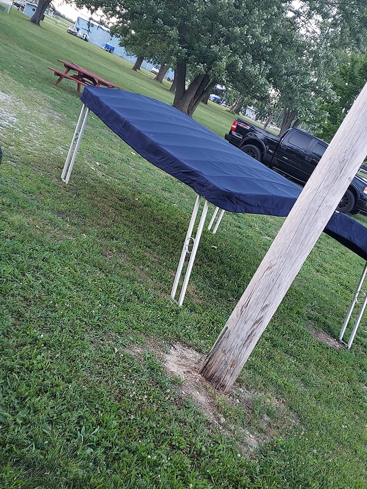 Savvycraft 4 Bow Bimini Top, 10 Feet Long Square Tube Bimini Top Set, Includes Marine Grade Canvas Cover, Storage Boot, Rear Poles with 1 Inch Aluminum Frame, Black, 4 Bow 120