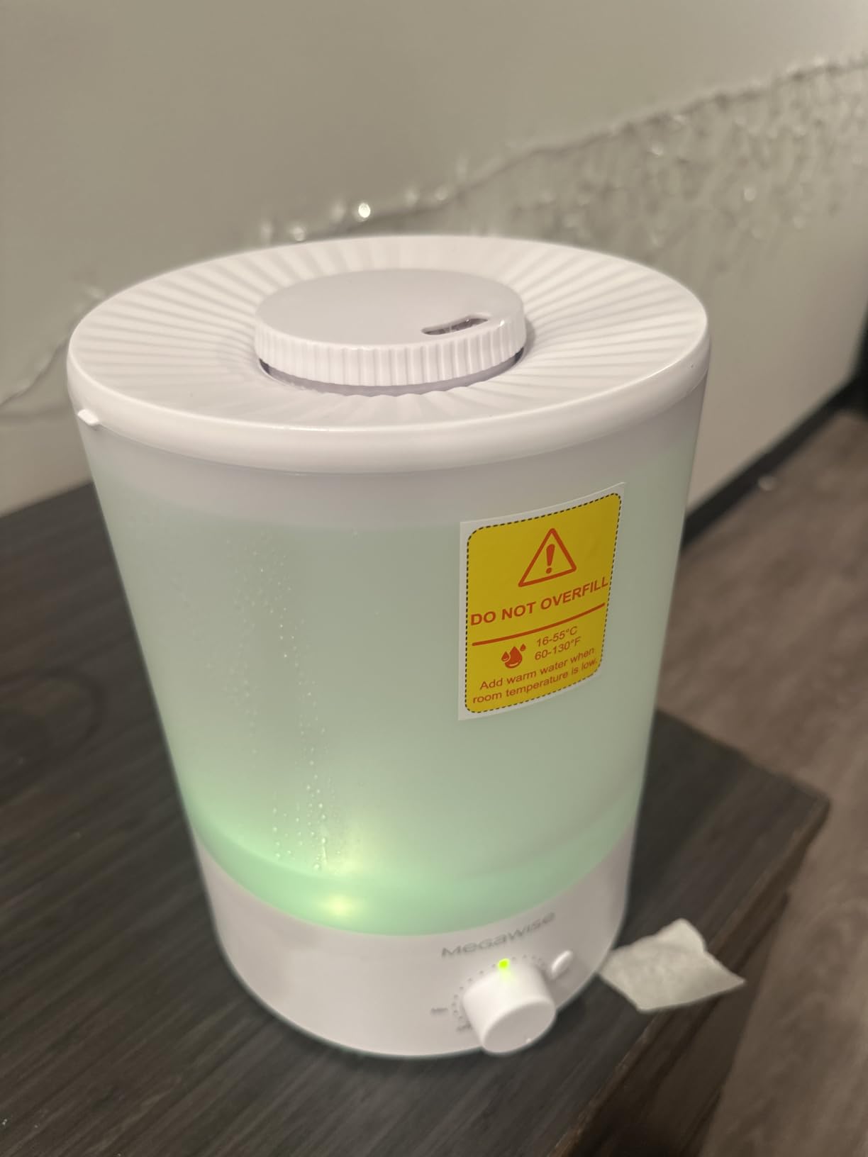 MegaWise Healthy Top-Refill Cool Mist Humidifiers for Bedroom, 24dB Ultrasonic Air Vaporizer with Water Filter for Baby, Colorful Night Light, 1 Gal Essential Oil Diffuser, Auto Shut Off customer photo 2