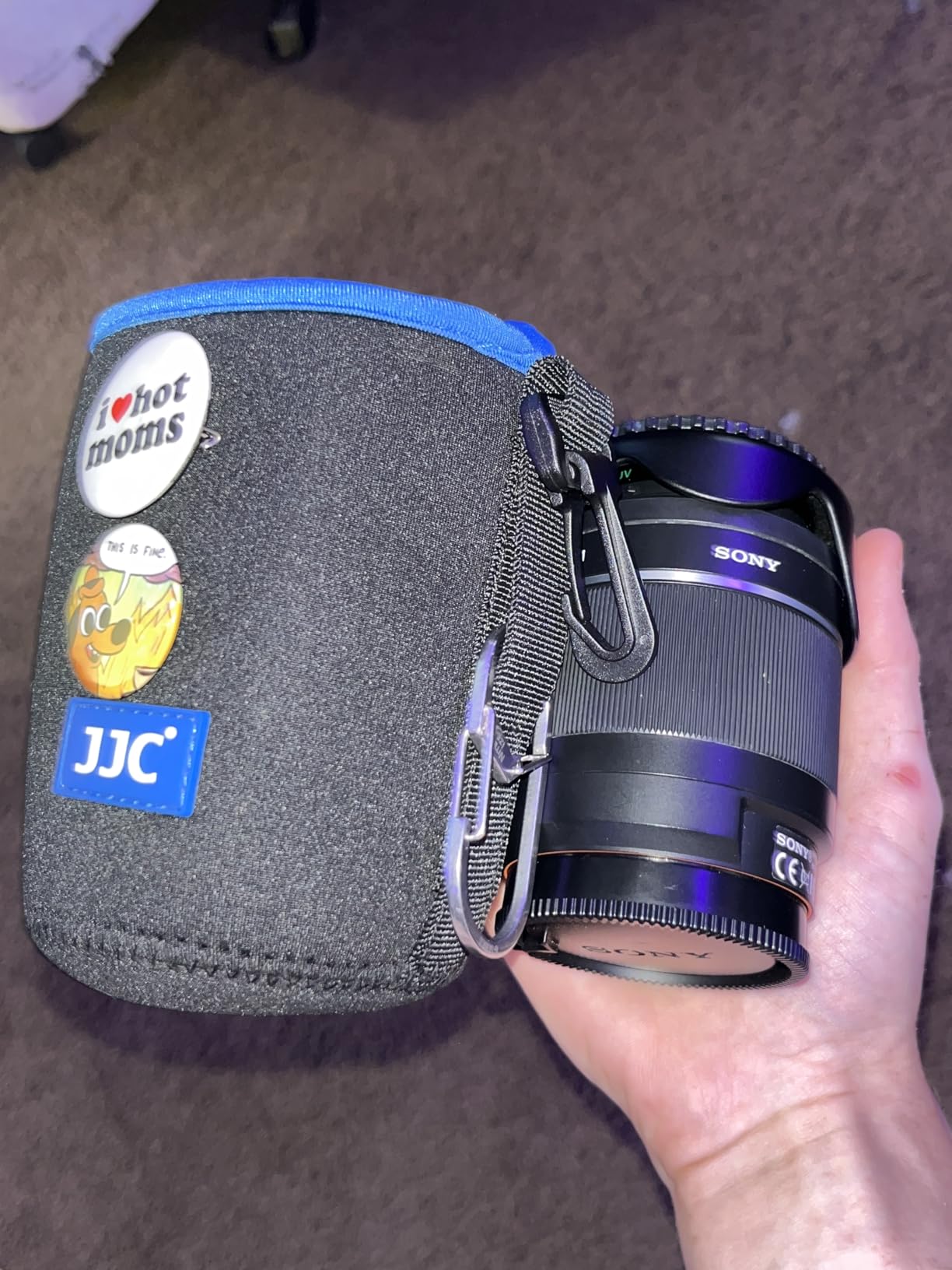 JJC Neoprene Camera Lens Pouch Case, Drawstring Bag for Lens up to 3.9x11