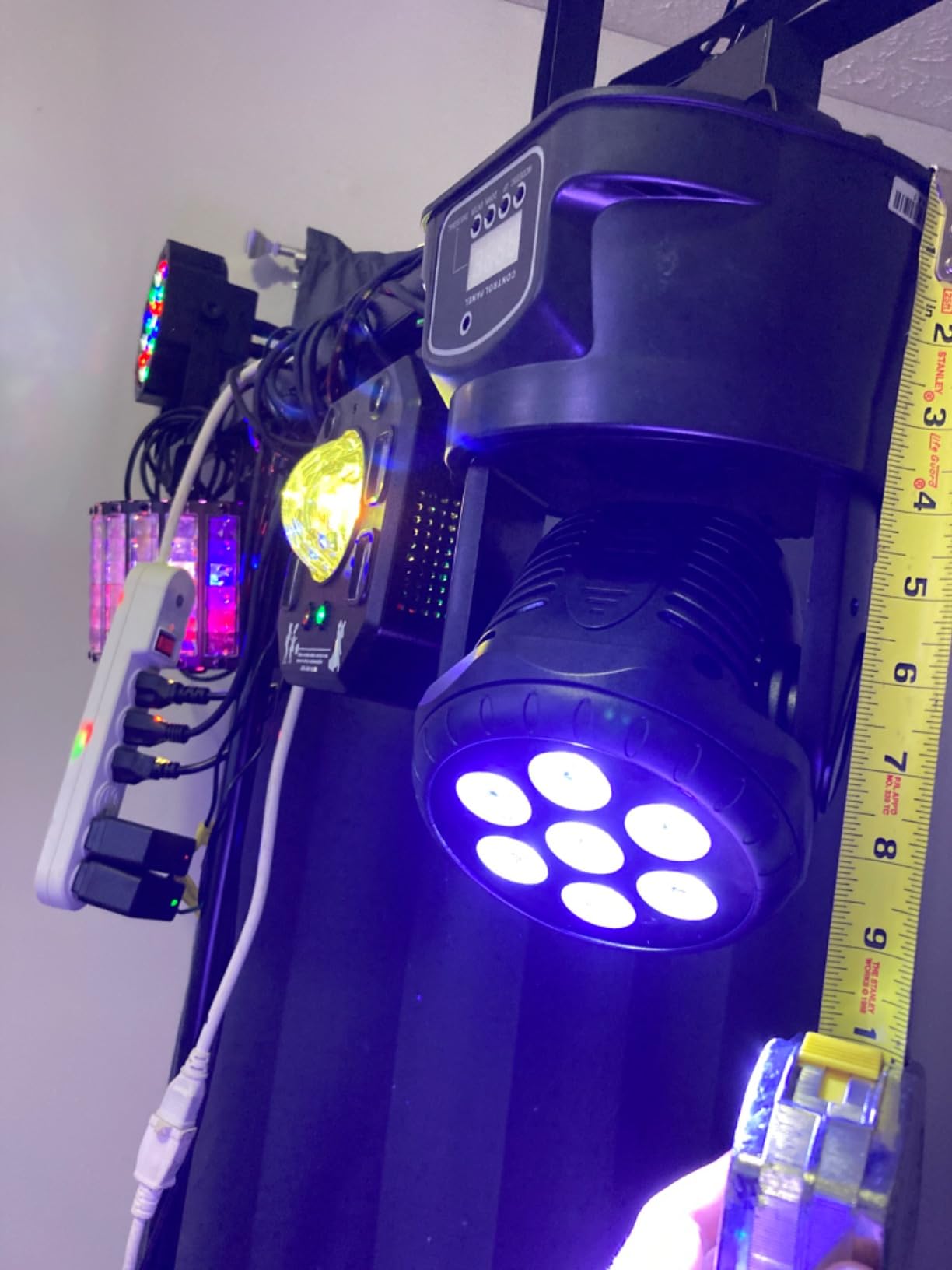 BETOPPER DJ Lights Moving Head, 7x8W RGBW Sound Activated/DMX Lighting, Moving Head Lights for Stage, Party, DJ, Bar, Disco Lighting (2 Packs) customer photo 1