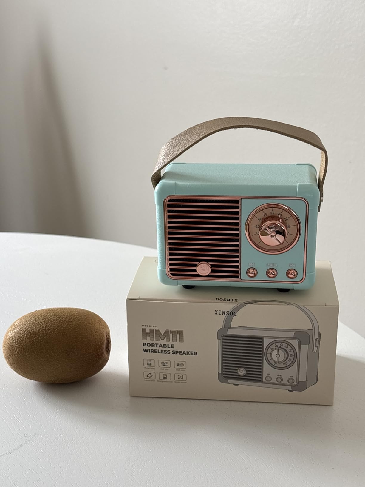 Dosmix Retro Bluetooth Speaker, Small Vintage Decor, Cute Birthday Gifts Blue | Gifts for women teenage portable mini wireless old Fashion style for kitchen desk bedroom office outdoor accessories customer photo 2