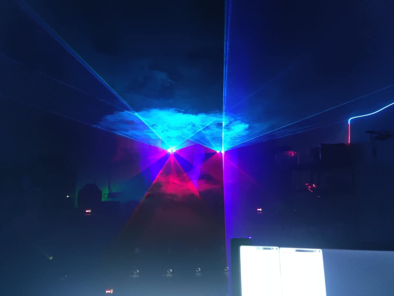 DJ Lights Party Lights, Gruolin RGB Full Color Laser Stage Light Music Sound Activated & DMX Control Patterns Projector, Perfect for Party Disco Bar Club Stage & DJ Lighting customer photo 1