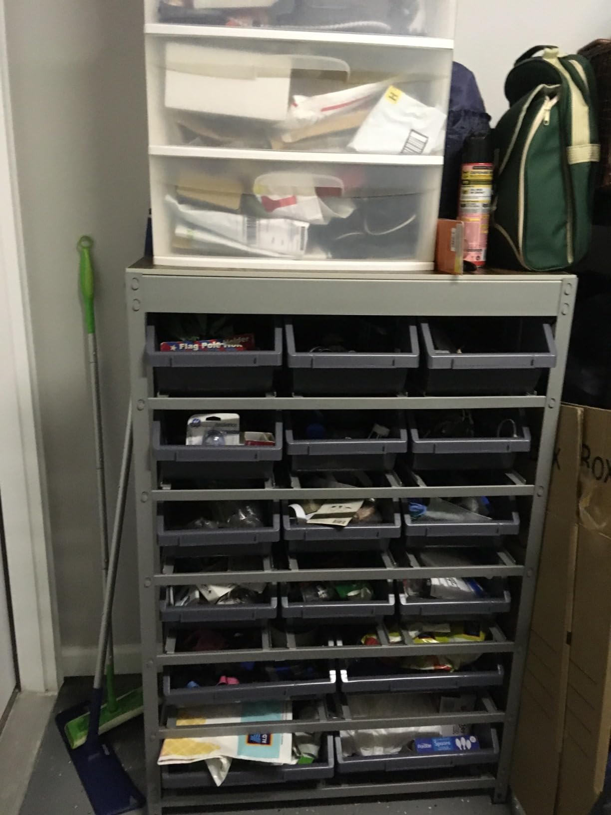 King's Rack Bin Rack Storage System Heavy Duty Steel Rack Organizer Shelving Unit w/ 22 Plastic Bins in 6 tiers customer photo 2