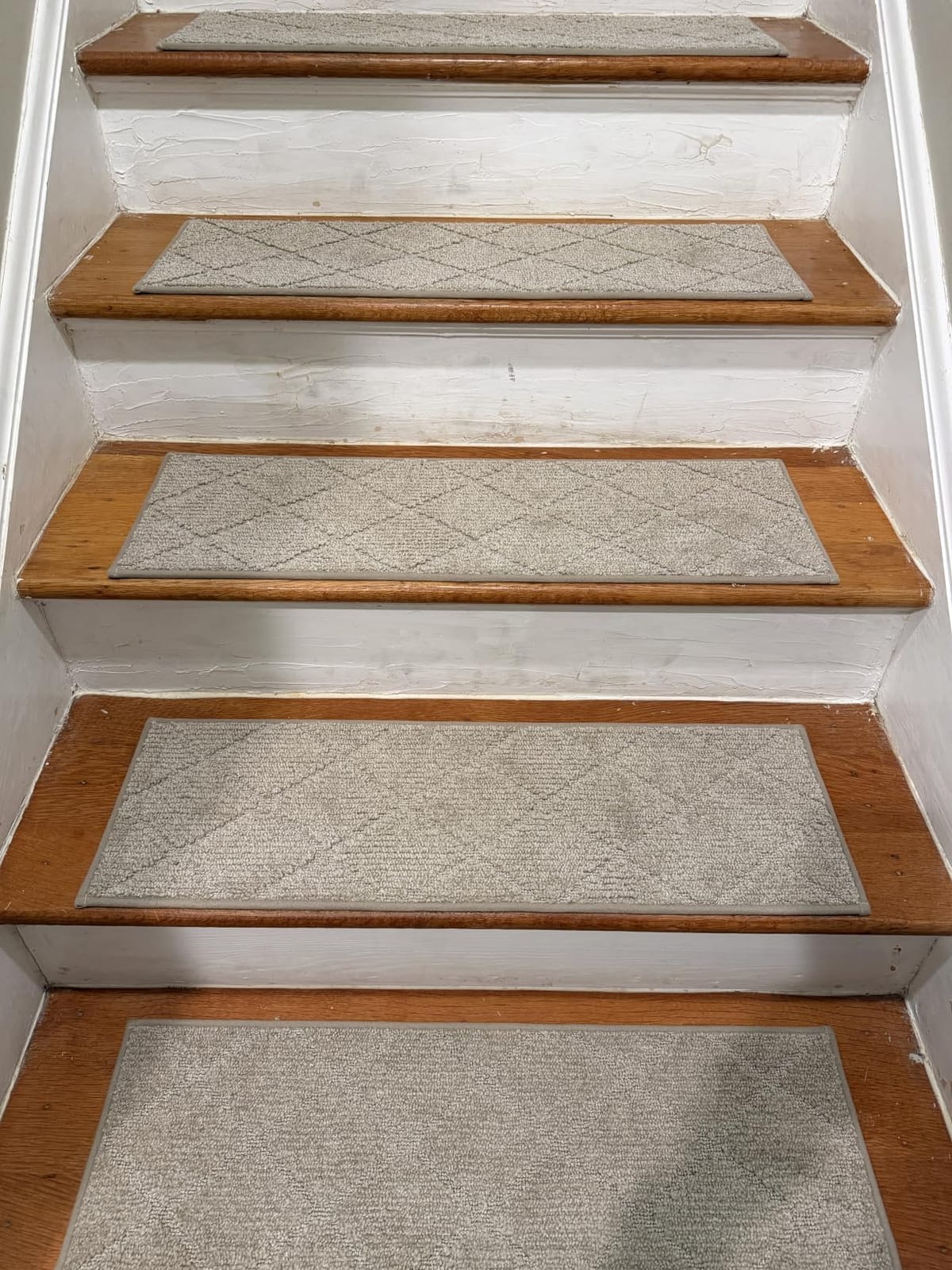 COSY HOMEER Edging Stair Treads Non-Slip Carpet Mat 28inX9in, 15pc, Beige | Indoor Stair Runner for Wooden Steps, Washable Adhesive Stairs Rugs for Kid, Elder, Dog, Polyester Carpet Stair Treads, TPE Back customer photo 1