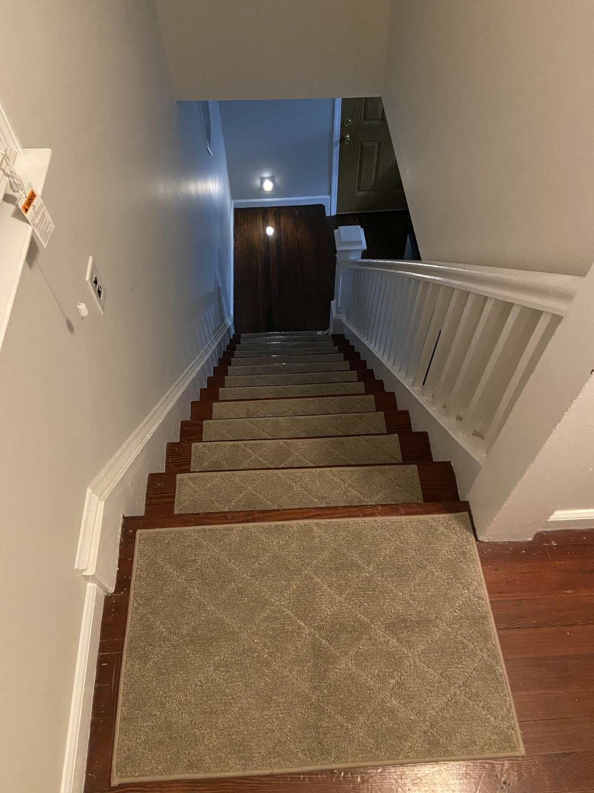 COSY HOMEER Edging Stair Treads Non-Slip Carpet Mat 28inX9in, 15pc, Beige | Indoor Stair Runner for Wooden Steps, Washable Adhesive Stairs Rugs for Kid, Elder, Dog, Polyester Carpet Stair Treads, TPE Back customer photo 2