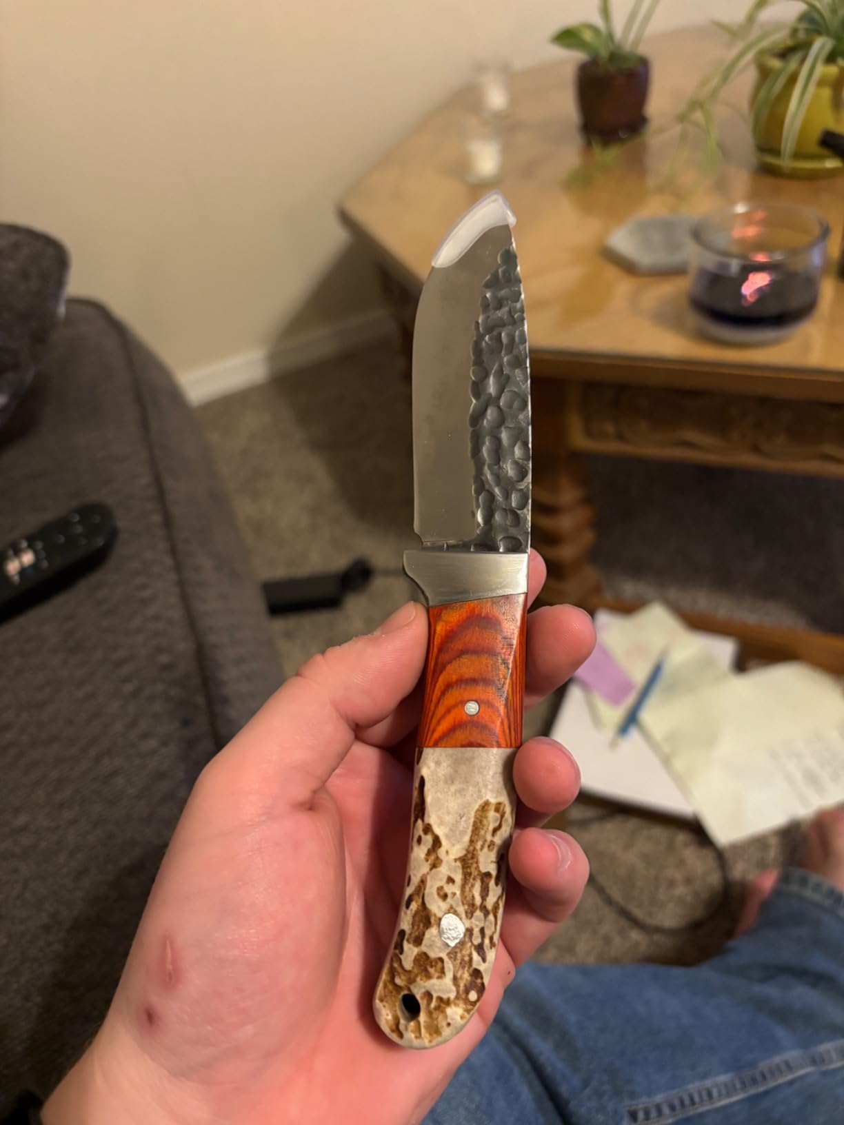 Black Sierra Skinner DIY Knife Making Kit - Stainless Steel Hammered Finish Fixed Blade for Hunting, Fishing & Survival, Build Your Own Knife Crafting Kit, Outdoor Hobby Project customer photo 2