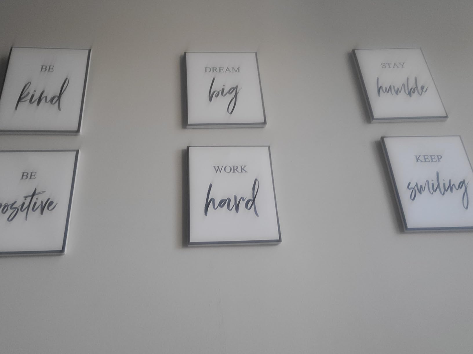 Inspirational Wall Art, Framed Motivational Canvas Wall Art Positive Quote for Living Room Bedroom Office, Stretched Ready to Hang (Set of 6, 8X10in, Framed) customer photo 1
