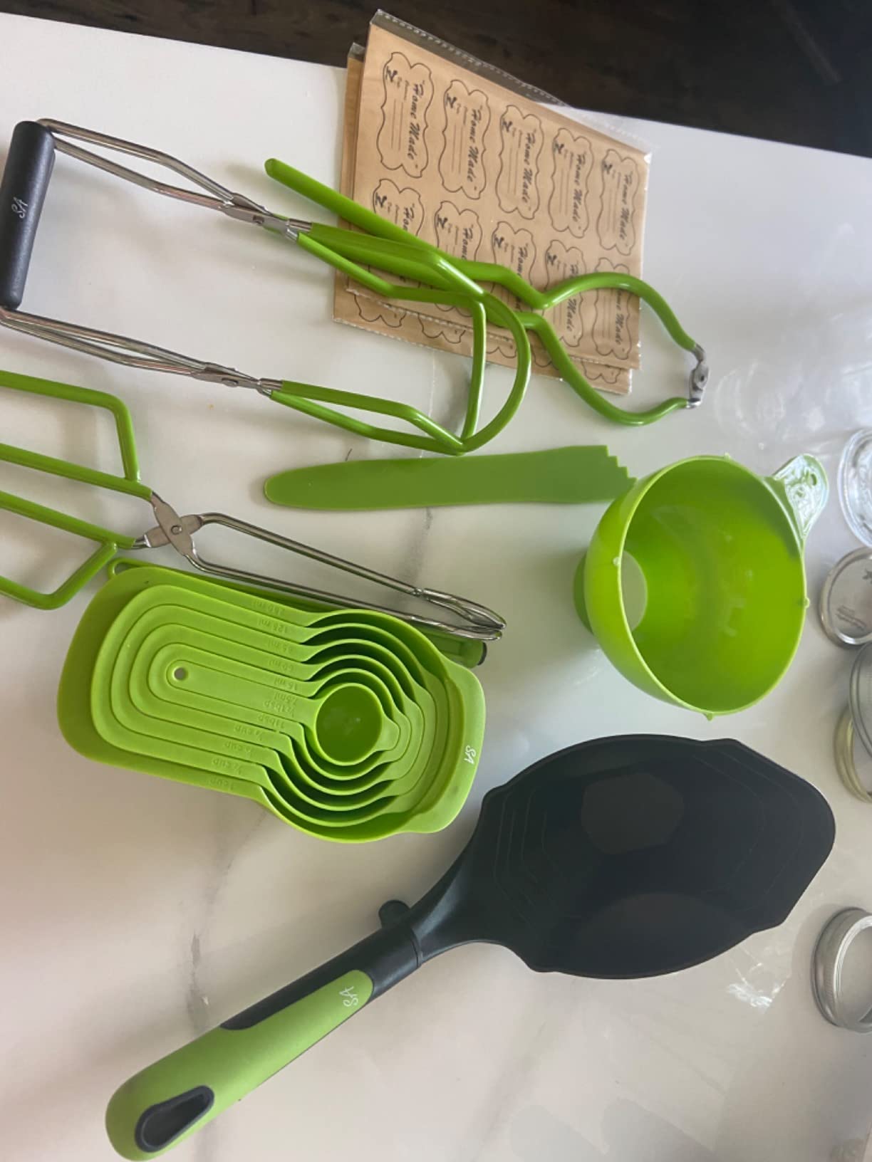 Supa Ant Canning Supplies - US Assembled Certified Food Grade Stainless Steel Canning Kit with XL Ladle, Wide Kitchen Funnel, Jar Lifter and Wrench, Bubble Popper/Measurer, Lid Lifter, Kitchen Tongs customer photo 1