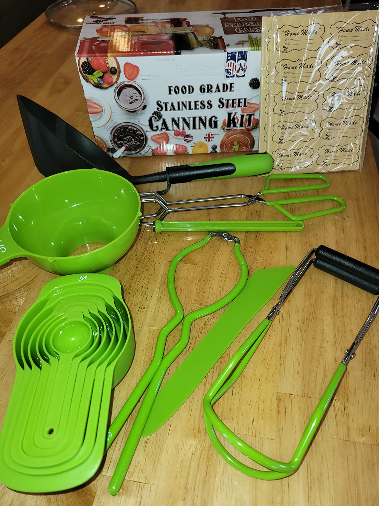Supa Ant Canning Supplies - US Assembled Certified Food Grade Stainless Steel Canning Kit with XL Ladle, Wide Kitchen Funnel, Jar Lifter and Wrench, Bubble Popper/Measurer, Lid Lifter, Kitchen Tongs customer photo 2