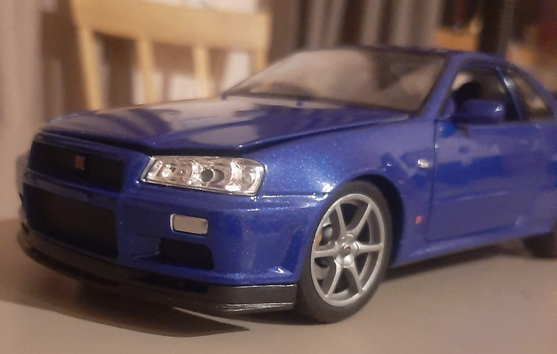 Skyline GT-R (R34) RHD (Right Hand Drive) Blue Metallic NEX Models 1/24 Diecast Model Car by Welly 24108 customer photo 2