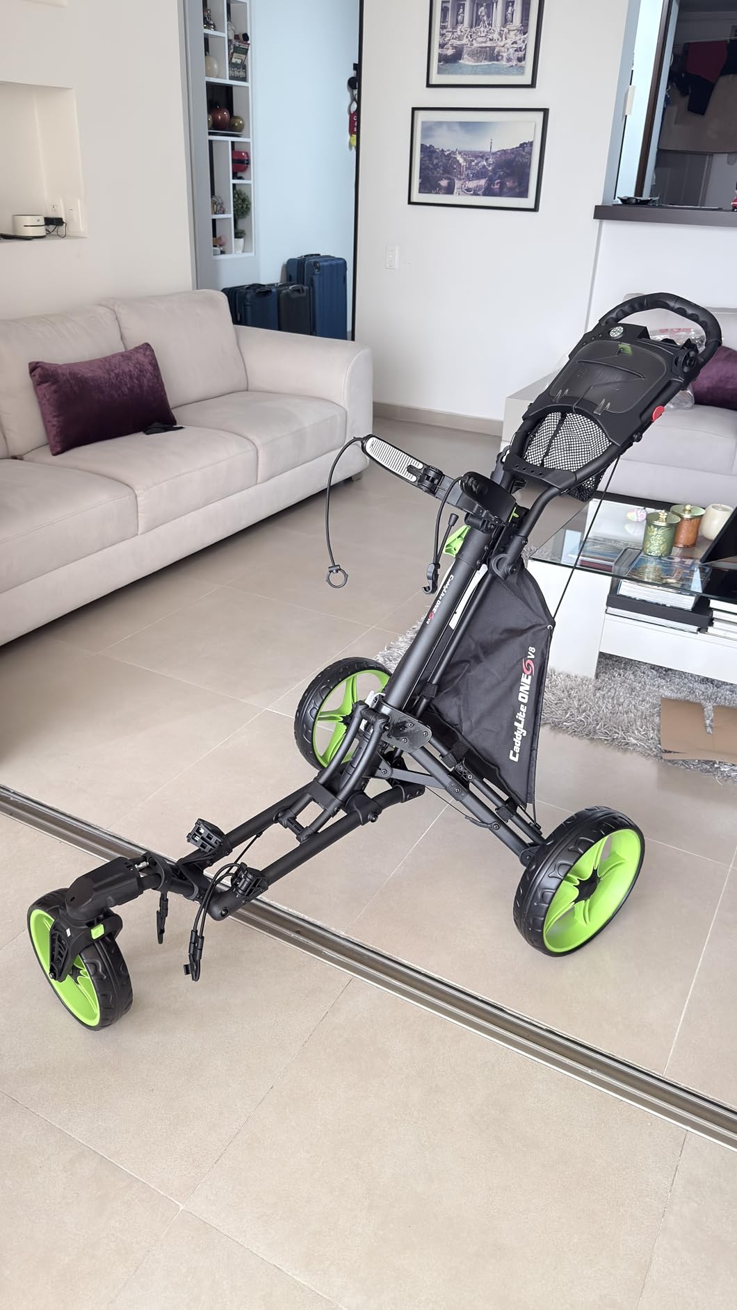 Caddytek CaddyLite ONE-Swivel V8 Golf Push Cart - Lightweight 3 Wheel Foldable Cart with One-Click Folding, 360° Swivel Front Wheel, Adjustable Handle, Cooler Basket, Umbrella & Drink Holder customer photo 2