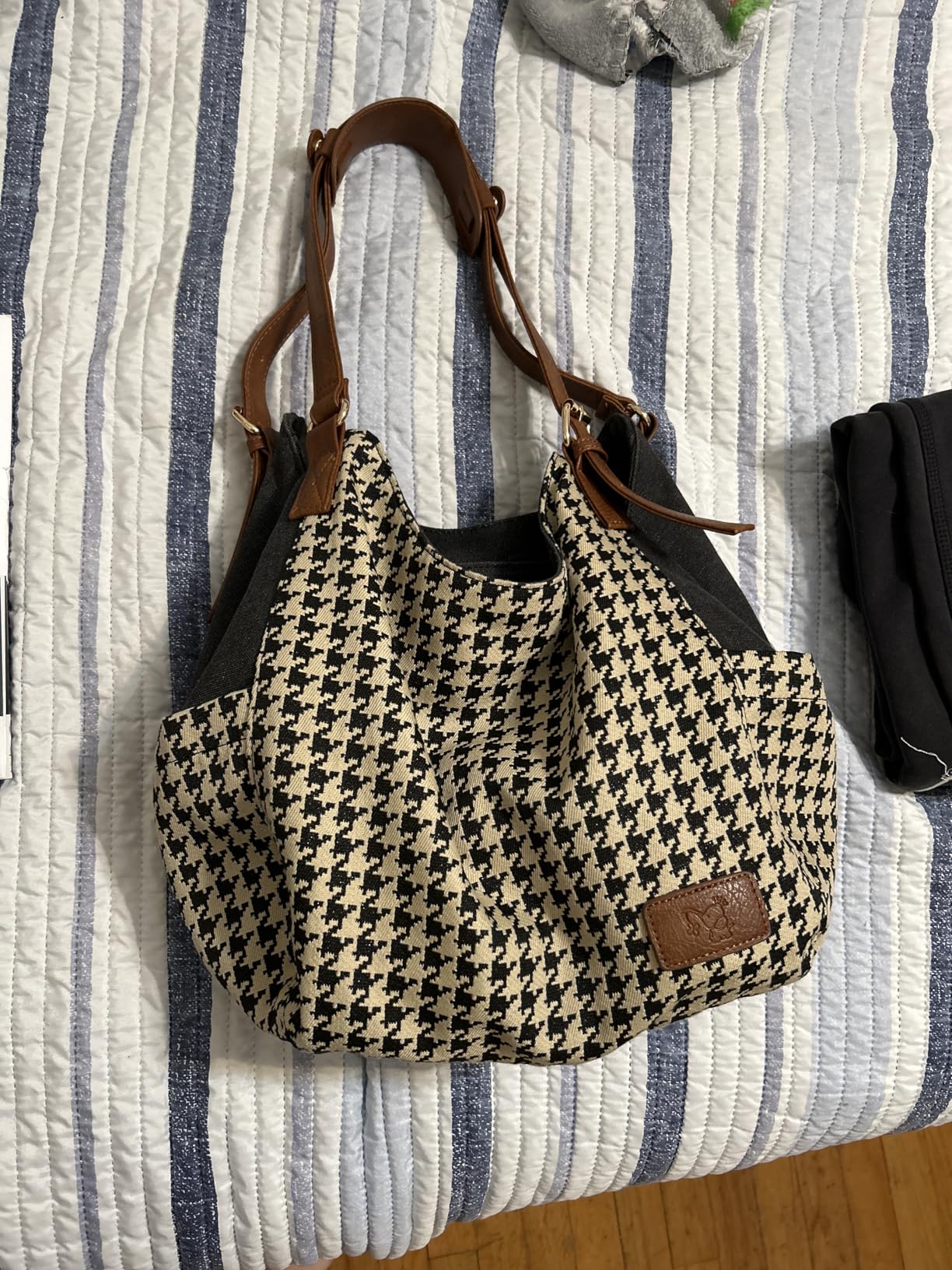 Worldlyda Women Canvas Hobo Purse Multi Pocket Tote Shopper Shoulder Bag Casual Top Handle handbag with Embroidery Ethnic customer photo 2