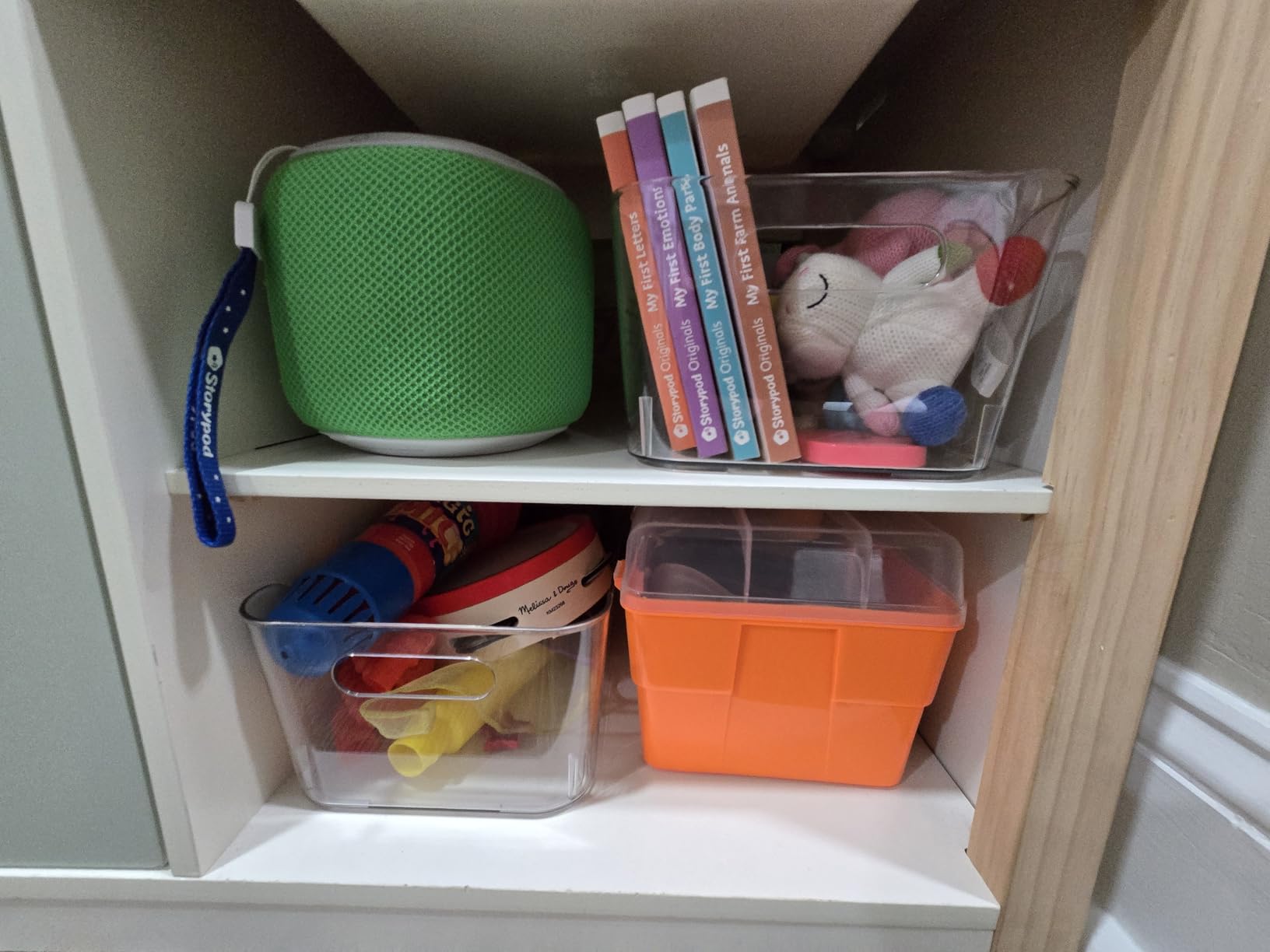 12 PACK Multiuse Clear Plastic Storage Bins for Organizing w/ Labels - Home, Kitchen, Bathroom, Office, Pantry Cabinet Shelf Organizer Bins - SOHO Collection customer photo 2