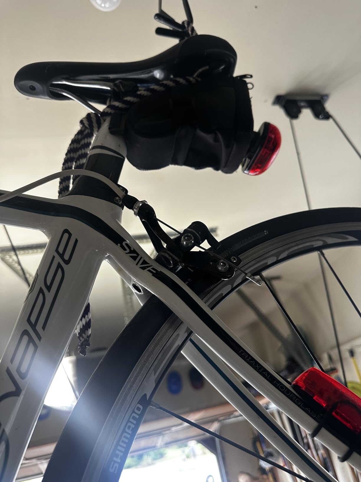 Wallmaster Ceiling Bike Hanger, Bicycle Lift Hoist Pulley System for Garage | Overhead Bike Hanger with 50lb Capacity, Indoor Bicycle Hooks, 2 Pack customer photo 2