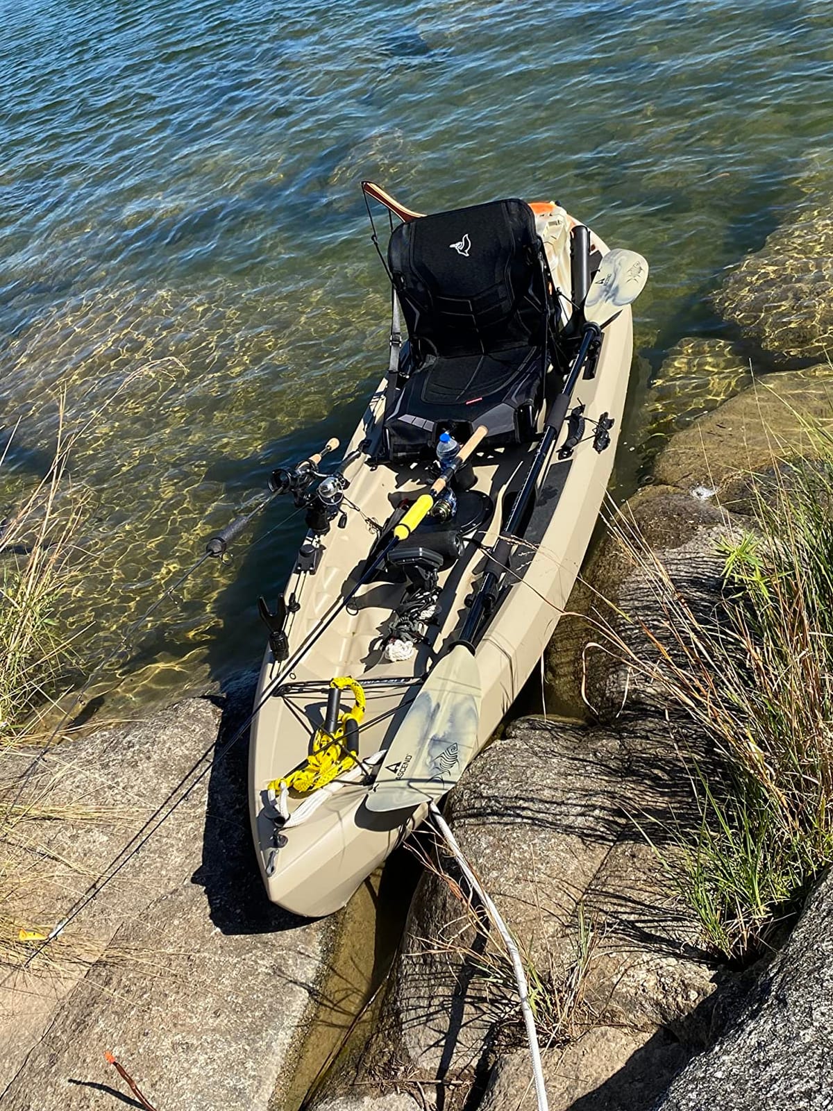 Pelican - Ergoboost Multifunctional Folding Kayak Seat - Adjustable Compact Traveler Kayak Seat with Back Support - Black customer photo 2