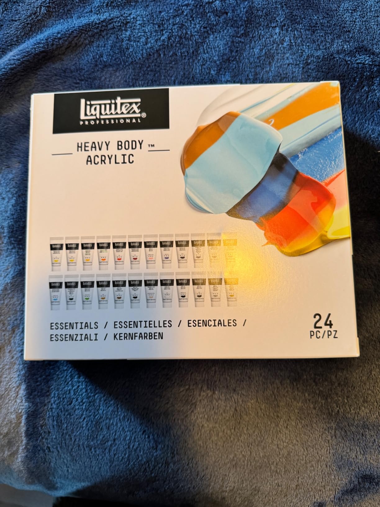 Liquitex Professional Heavy Body Acrylic Paint Set, 24 x 22ml, Essentials Set | High Viscosity, Pigment Rich, Ideal for Impasto & Texture, Satin Finish, Permanent Color, Crisp Brush Strokes & Knife Marks customer photo 1