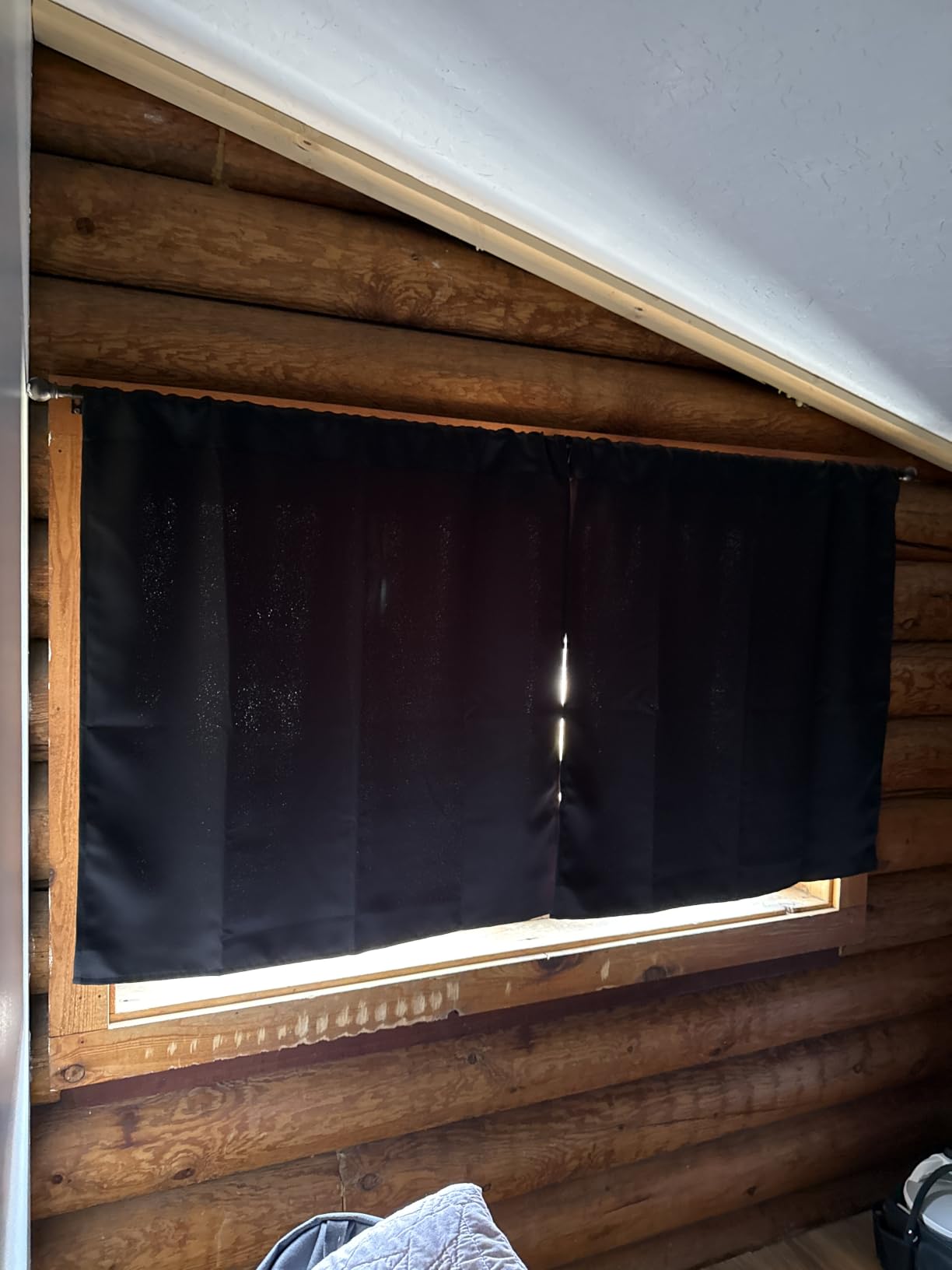 NICETOWN Short Kitchen Window Blackout Curtains Over Sink 36 inch 2 Panels | Black Out RV Bunk Drapes for Camper, Thermal Insulating Cafe Half Curtains for Small Window, Rod Pocket, Room Darkening customer photo 2