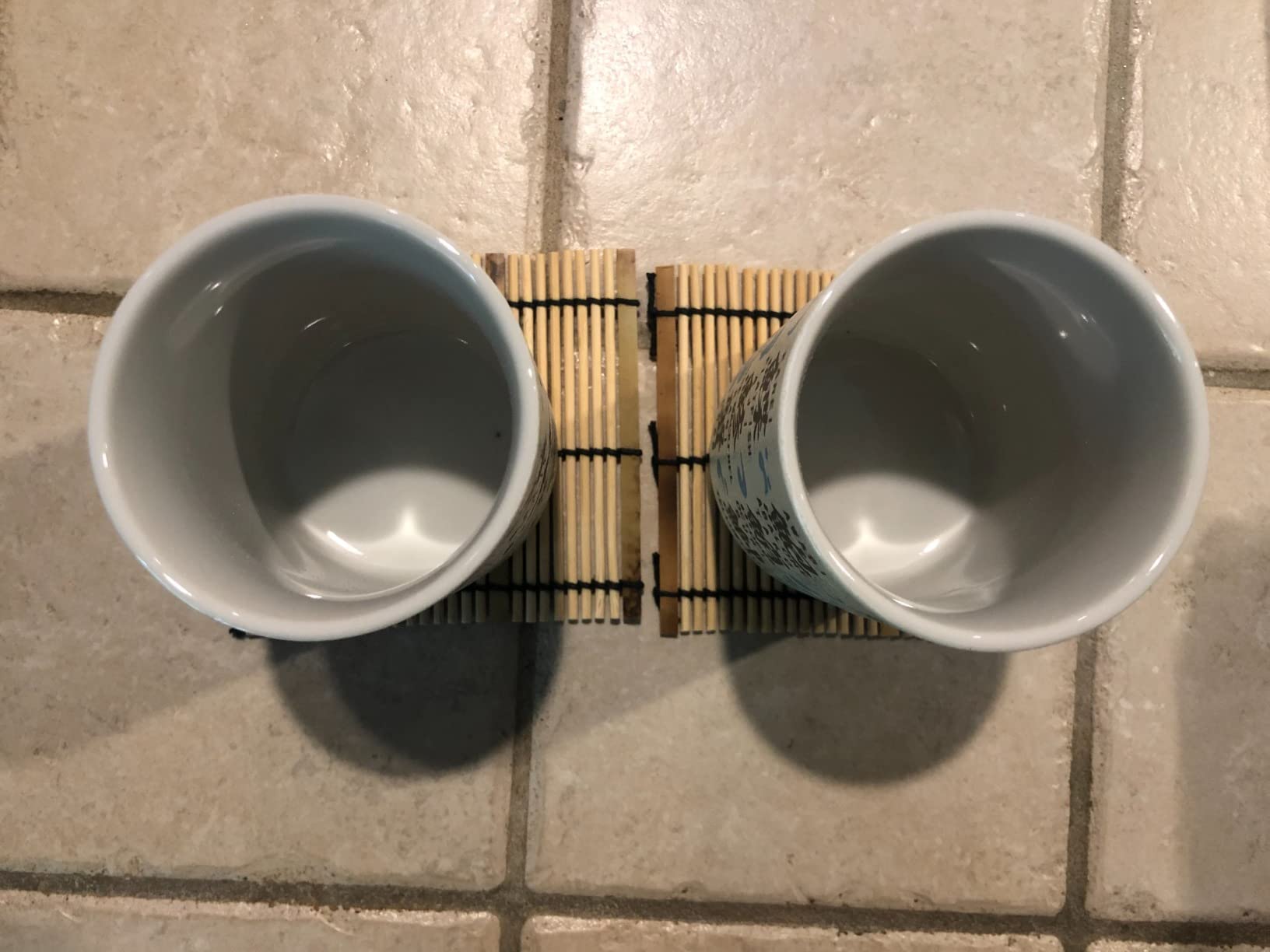 Japanese Tea Cups Sushi-Yunomi Mino Ware With Bamboo Coaster (Set of 2) (Mt. Fuji) customer photo 1