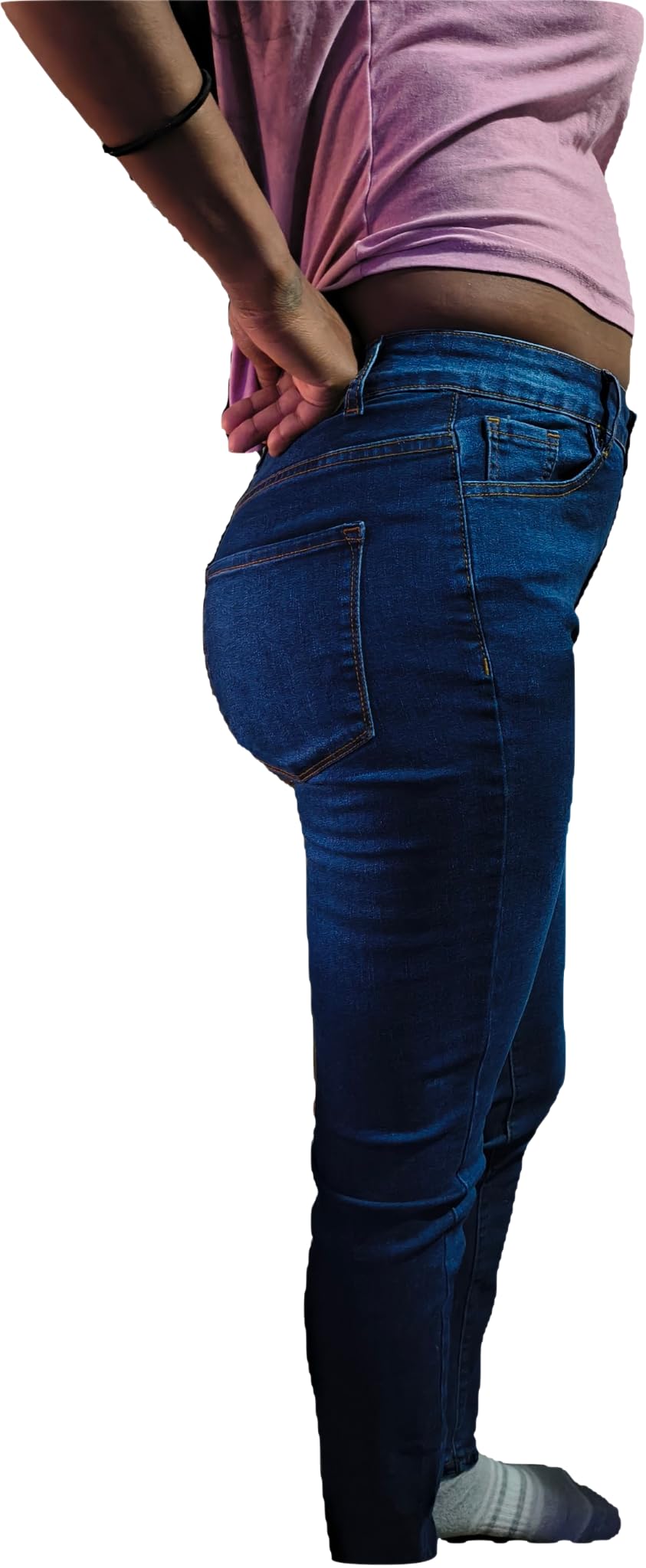 KUNMI Womens Classic High Waisted Skinny Stretch Butt Lifting Jeans Slim Fit Denim Pants customer photo 1
