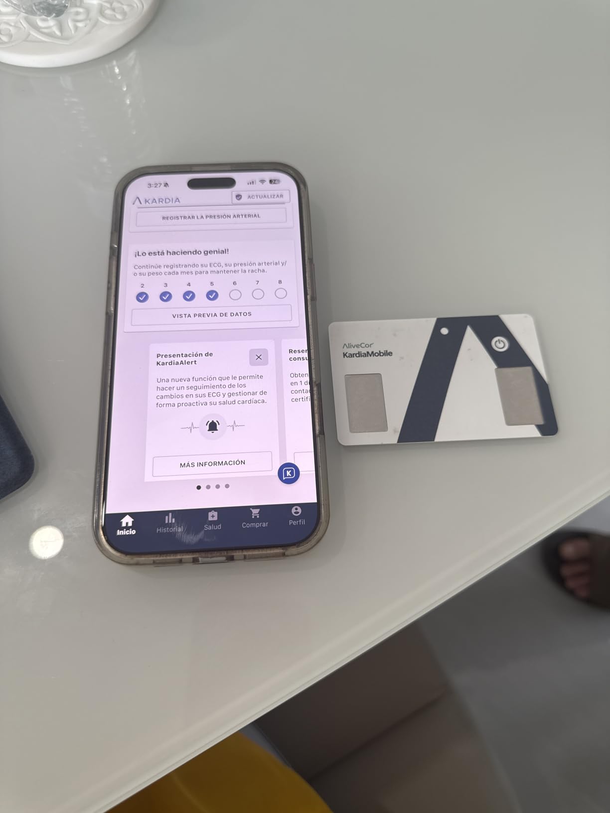KardiaMobile Card Credit-Card Sized EKG, Medical-Grade & FDA-Cleared Personal Heart Monitor, Bluetooth Enabled, On-The-Go Check-Up Anywhere, Compatible with Most Smartphones, No Subscription Required customer photo 2