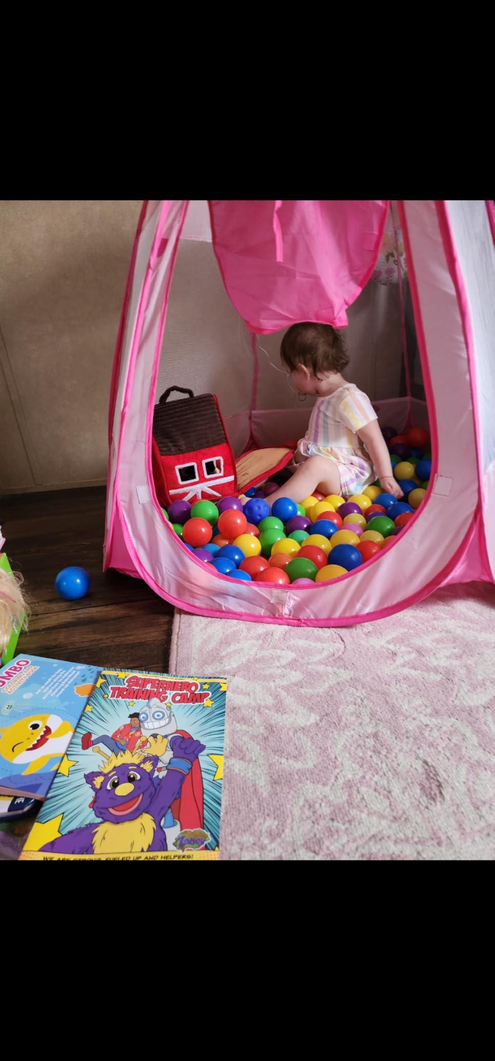 DISHIO Ball Pits with 50 Balls, Pop up Tents for Kids with Star Lights | Ball Pit for Toddlers, Princess Tent Toy for yrs Baby Birthday Gifts for Girls, Easy to Assemble and Store (50 Balls Included) customer photo 2