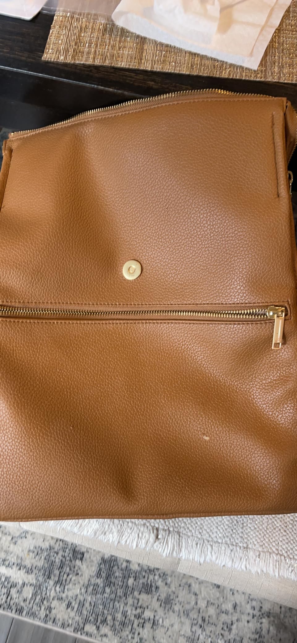 Freshly Picked Classic Diaper Bag II Backpack - Premium Vegan Leather, Large Capacity Baby Bag with Changing Pad, Stylish & Functional for Moms & Dads, Butterscotch customer photo 1