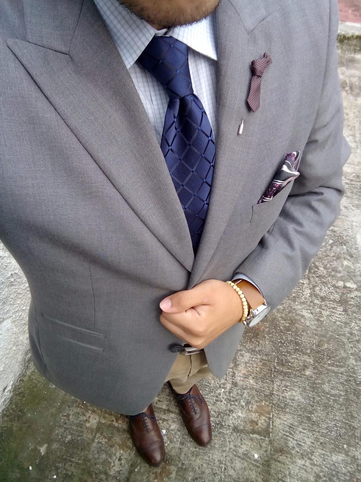 Plaid Checkered Tie Handkerchief Woven Classic Formal Men's Necktie & Pocket Square Set customer photo 2