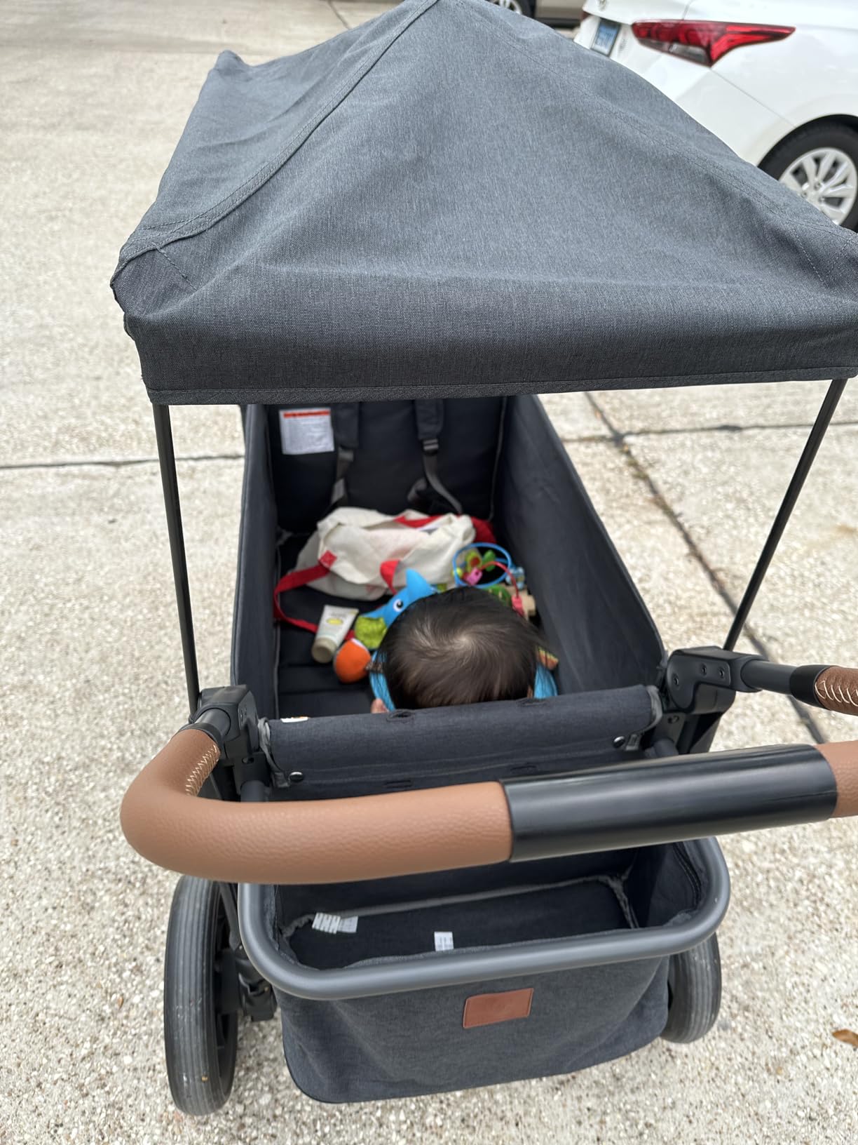 EVER ADVANCED Side-Unzip Stroller Wagon for 2 Kids - 2-in-1 Bench Mode & All-Terrain Push-Pull Wagon - Spica Cast & Special Needs Friendly - JPMA Certified, UV Canopy, Foldable for Zoo, Beach & Travel customer photo 1