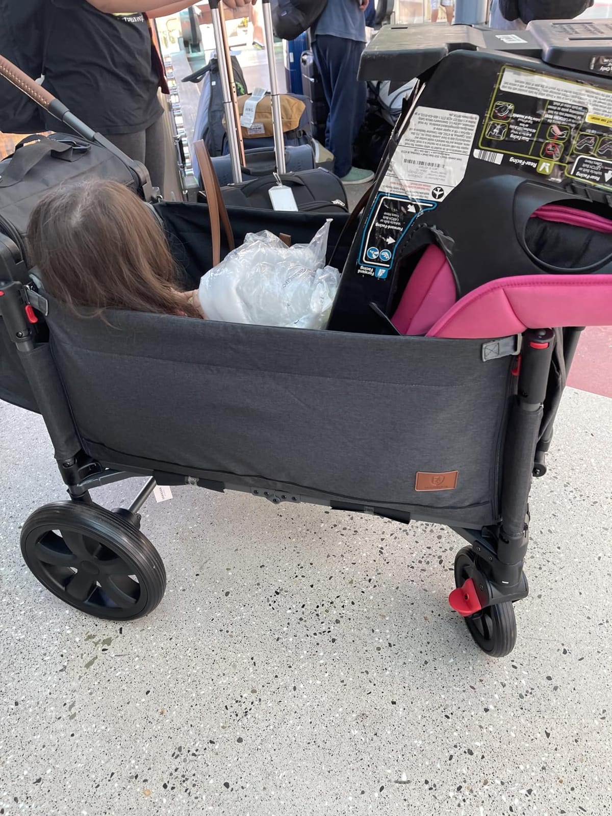 EVER ADVANCED Side-Unzip Stroller Wagon for 2 Kids - 2-in-1 Bench Mode & All-Terrain Push-Pull Wagon - Spica Cast & Special Needs Friendly - JPMA Certified, UV Canopy, Foldable for Zoo, Beach & Travel customer photo 2
