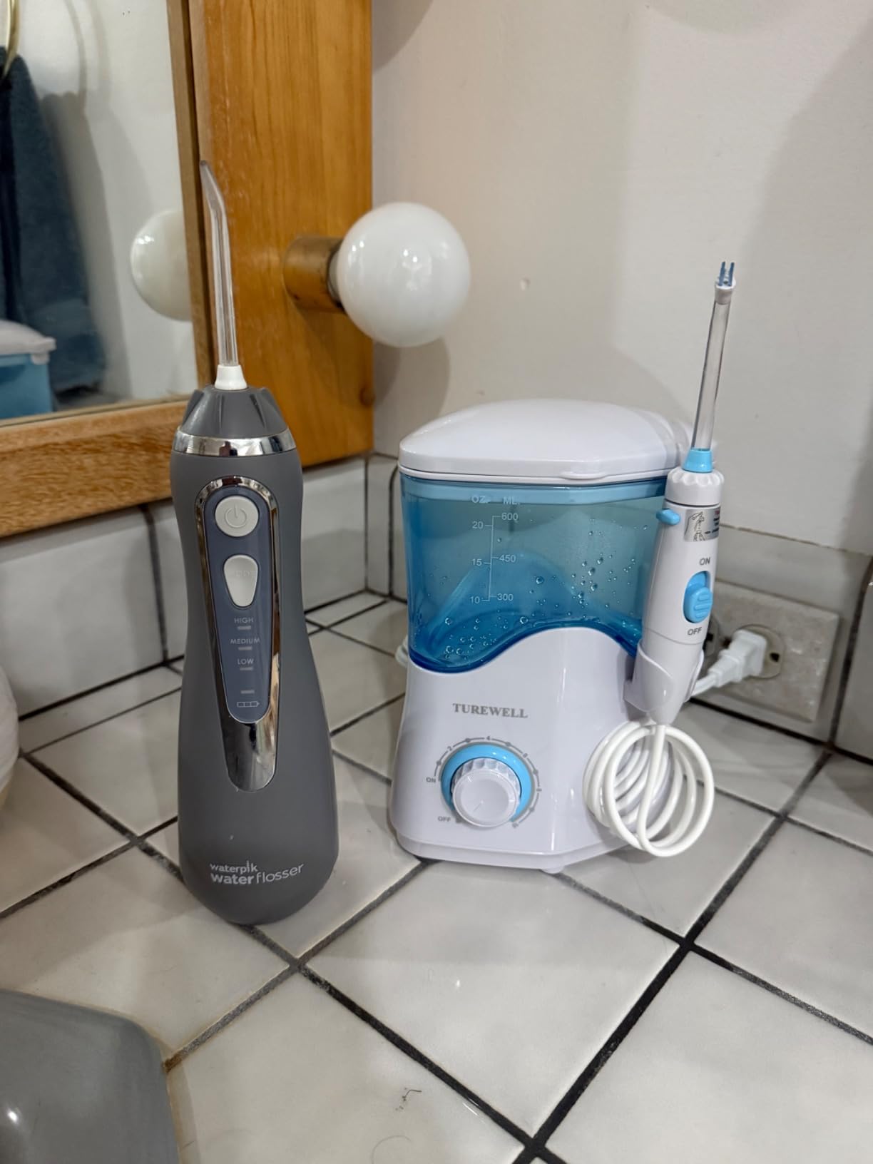 TUREWELL FC162 Water Dental Flosser for Teeth/Braces | 10 Pressure Levels, 8 Water Jet Tips for Family, 600ML Electric Water Dental Oral Irrigator for Teeth-Clean (White) customer photo 2