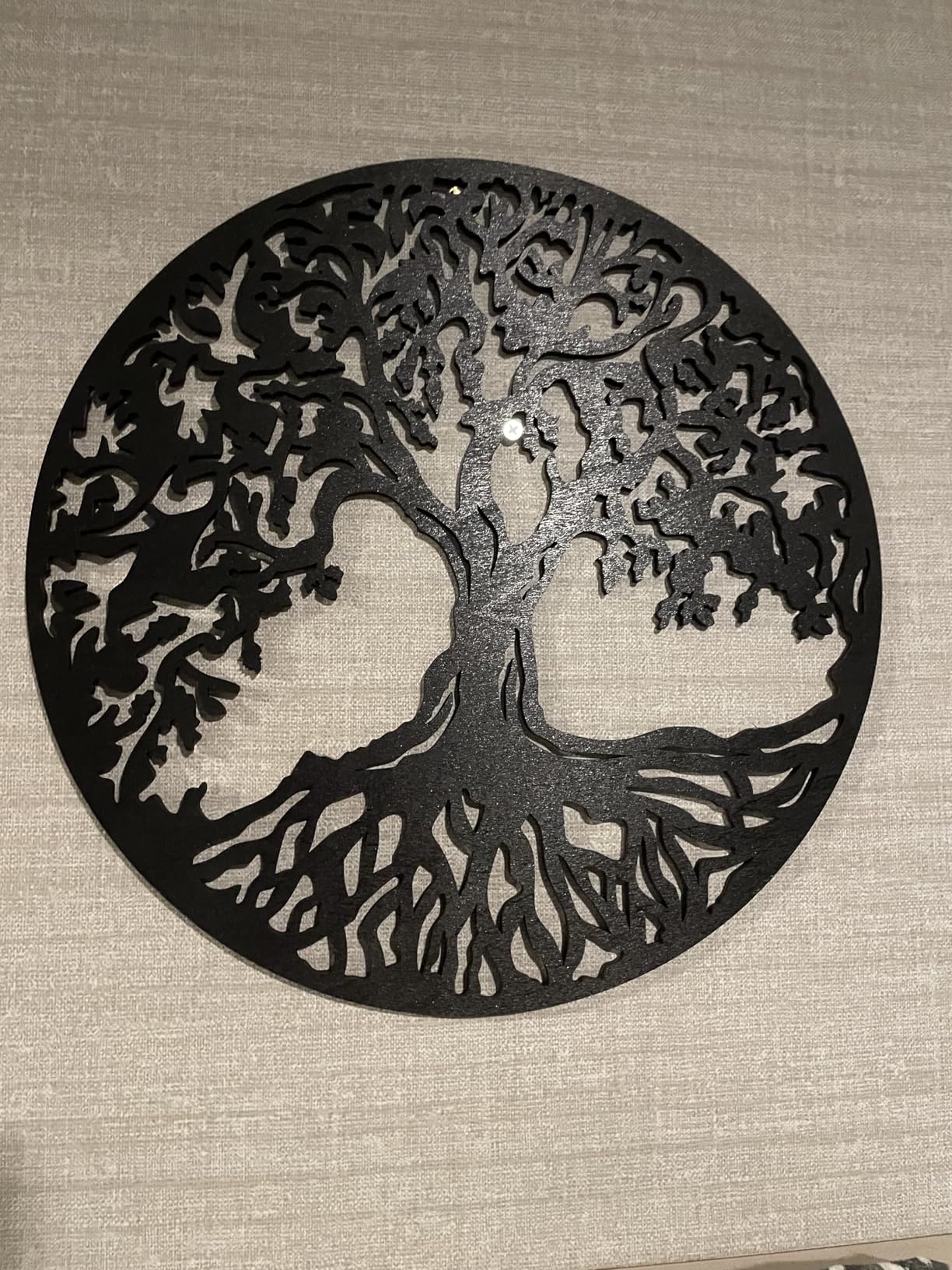 Yalikop Tree of Life Wooden Wall Art Decor Wooden Wall Sculpture 11.8 Inch Tree of Life Wood Hollowed Out Hanging Sign for Farmhouse Home Hanging Decoration Supplies(White) customer photo 1