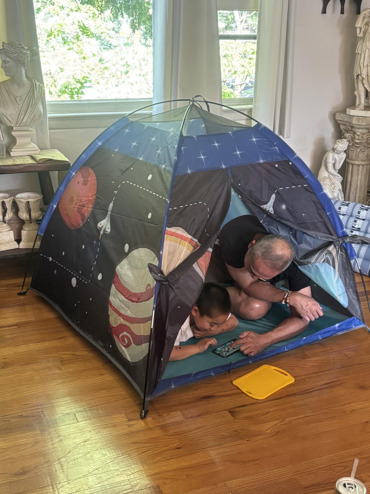 Mnagant Space World Play Tent-Kids Galaxy Dome Playhouse for Boys and Girls Imaginative Play Popup Tent for Kids Indoor/Outdoor Fun, Perfect Kid's Gift- 47