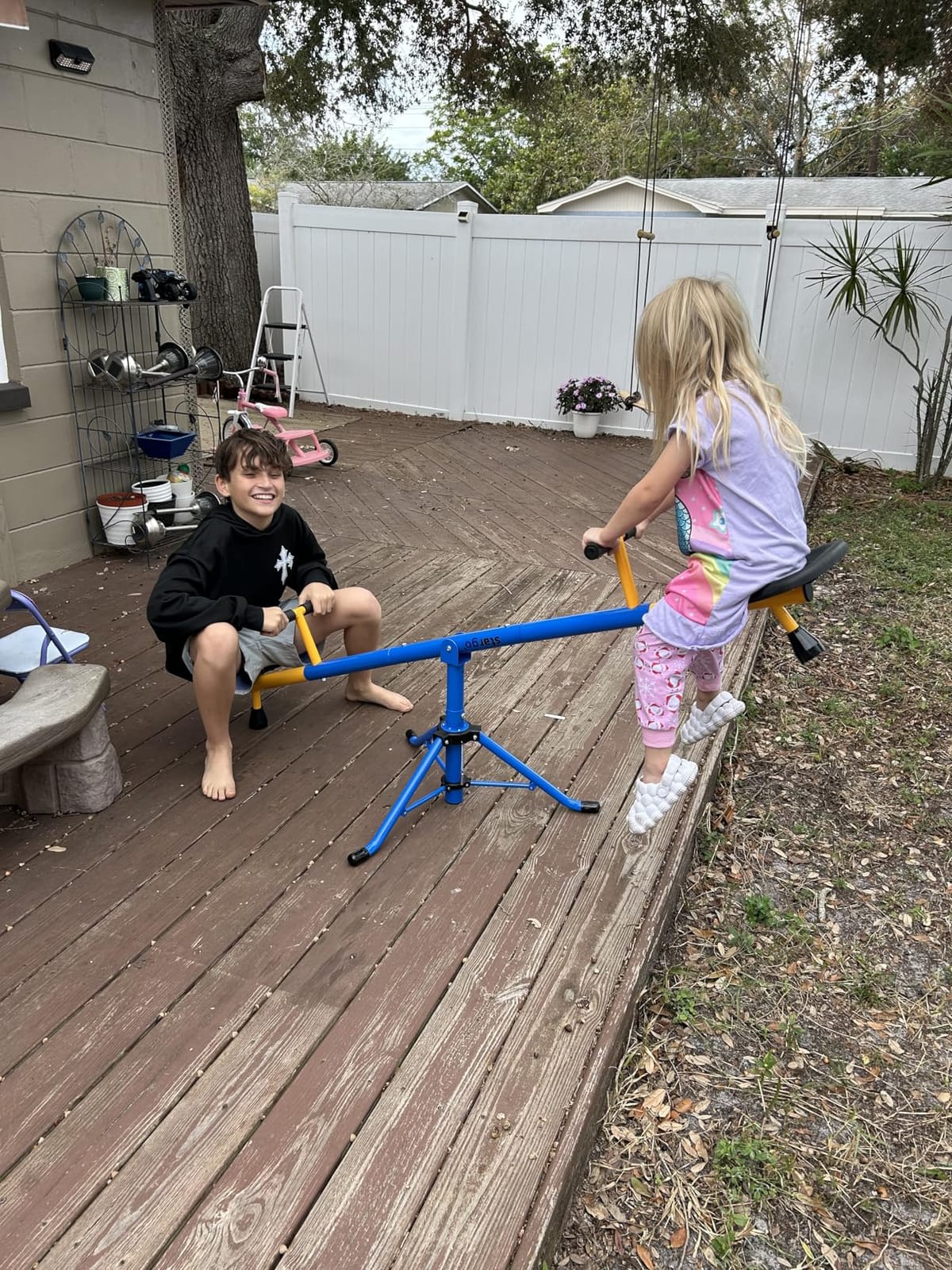 stargo Swivel Teeter Totter Indoor for Toddlers Age 2-5, 360 Seesaw Frame Expands for Kids Outdoors for Ages 4 5 6 7 8 9 10, Outside Toys Playground Equipment customer photo 1