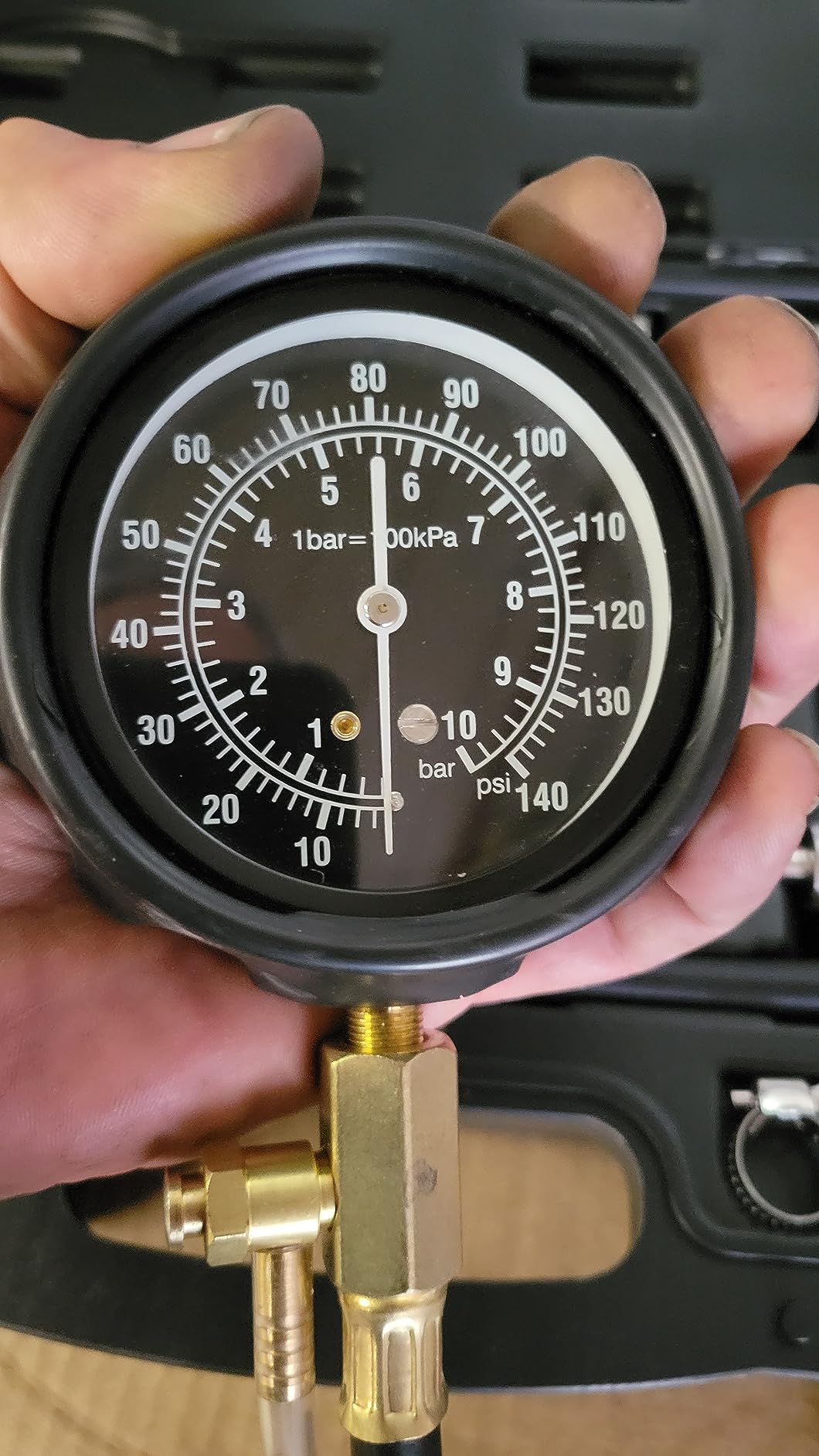 OMT Fuel Injection Pressure Tester Kit With 140 PSI Gauge, Quick Fittings | Durable Brass & Aluminum Connectors; Gasoline Pump Diagnostic Hoses customer photo 2