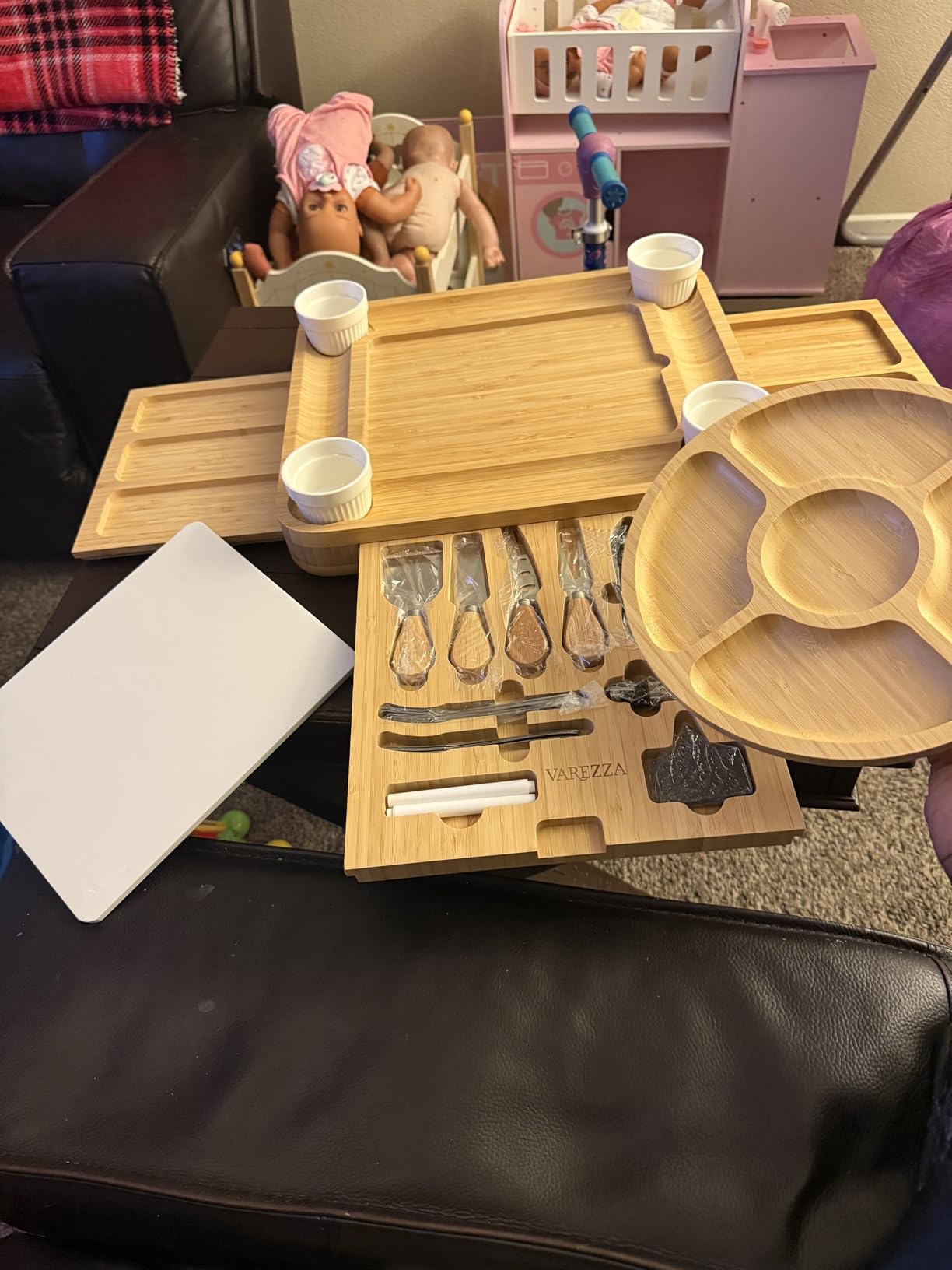 Extra Large Charcuterie Boards Gift Set: Marble Bamboo Cheese Board Set - Unique for Mom, 23 Entertaining Accessories, Christmas, Wedding Gifts for Couple, House Warming Gifts Home customer photo 1