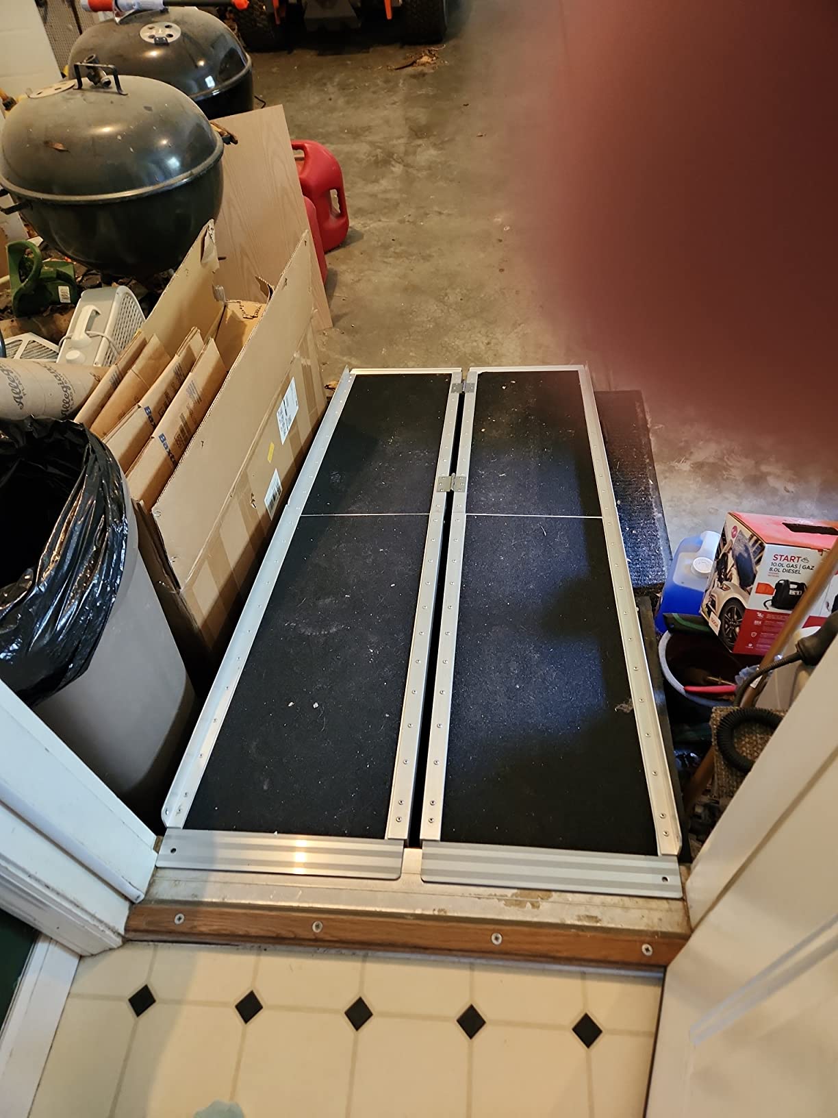 7FT Wheelchair Ramp with Support Legs, Portable Ramps for Home Steps | 800lbs Load-Bearing, Non-Slip, Aluminum, Foldable, Tool-Free Assembly, Easy to store and carry, for Scooters, Stairs, Entry customer photo 2