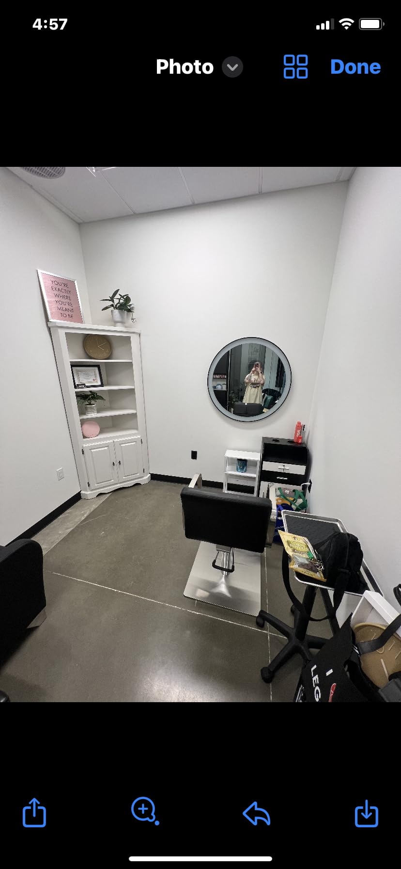 Hair Salon Station,Salon Trolley Cart with Wheels,Barber Storage Cabinet with Locking Drawer, Hair Stylist Station with 2 Hair Dryer Holders, Black customer photo 1
