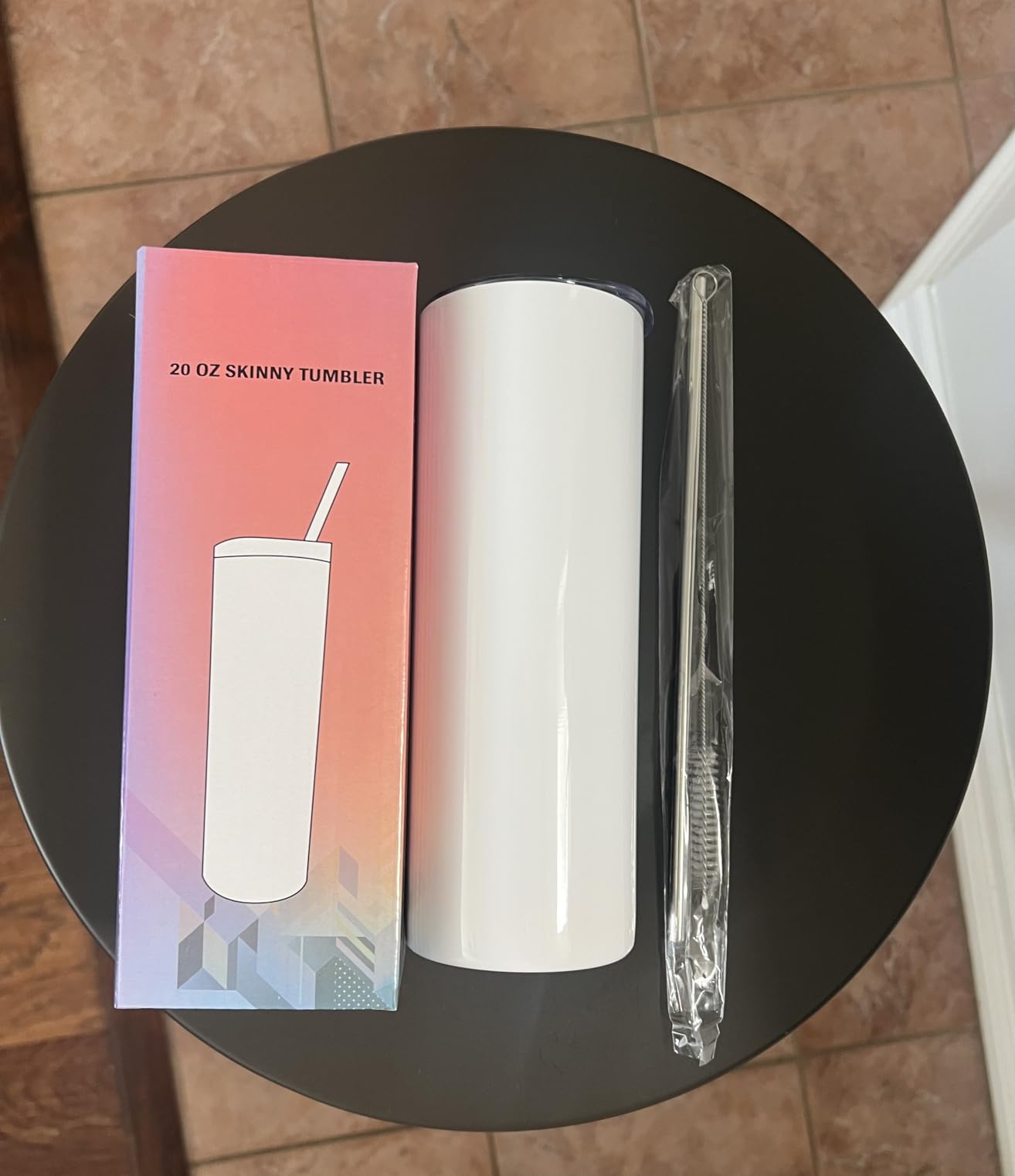 8 Pack 20 Oz Straight Skinny Tumblers, Individually Gift Boxed Stainless Steel Slim Skinny Tumbler Set Bulk, 20 Oz Insulated Slim Thin Travel Tumbler Cup for Diy, Silver customer photo 2